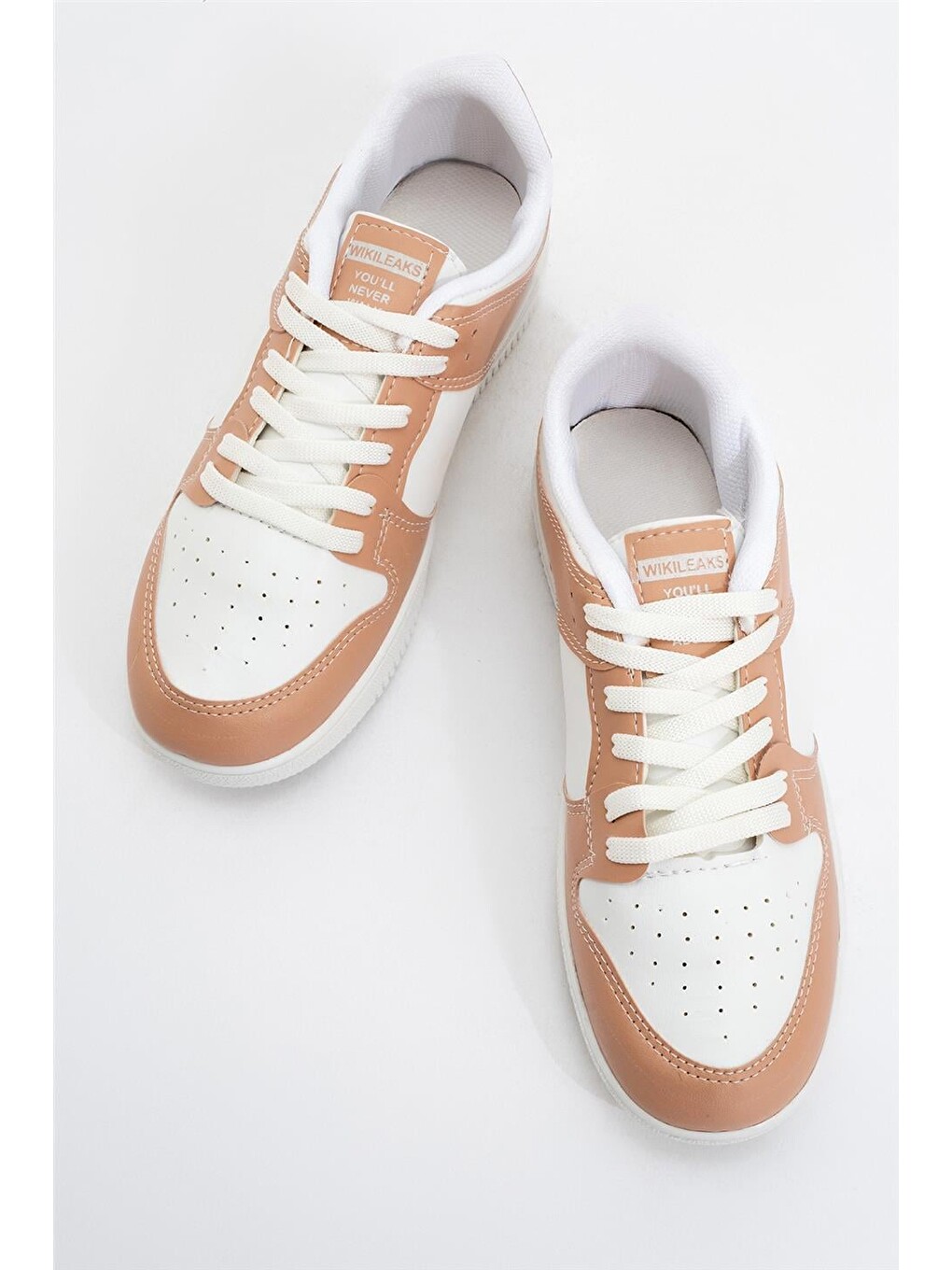 Unisex Spor Sneaker Ayakkabı Beyaz - Pudra-9
