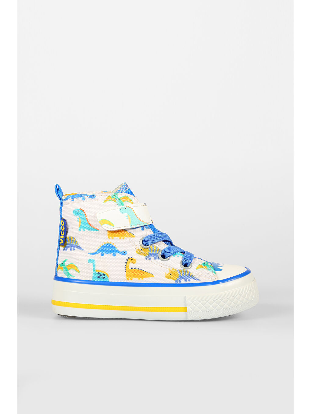 Ada Desenli Erkek Bebek Beyaz/Saks Mavi Sneaker