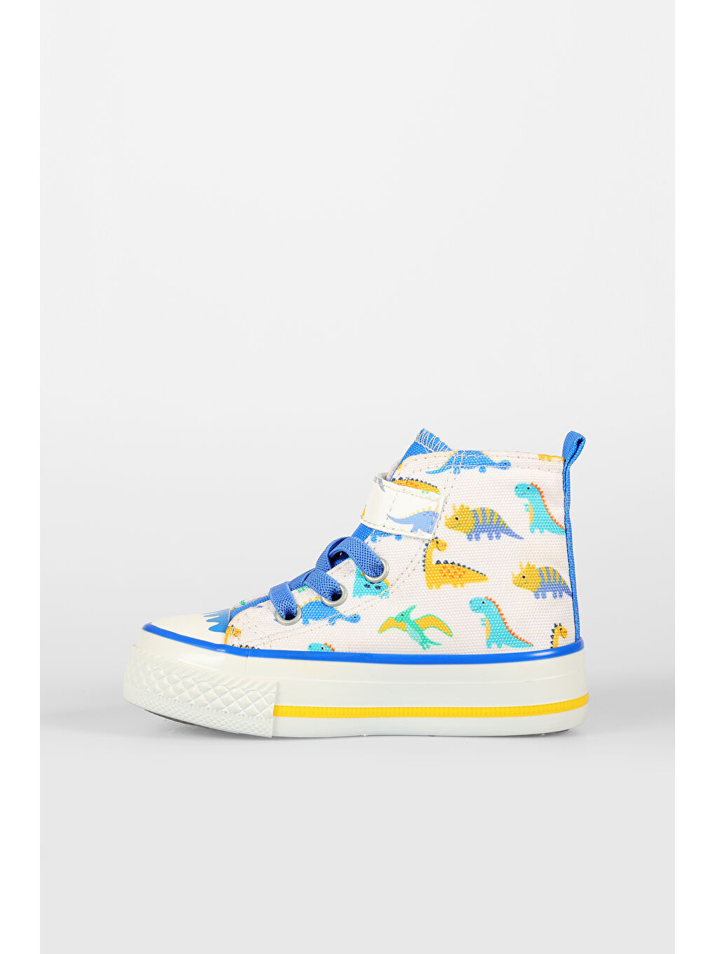 Ada Desenli Erkek Bebek Beyaz/Saks Mavi Sneaker-1