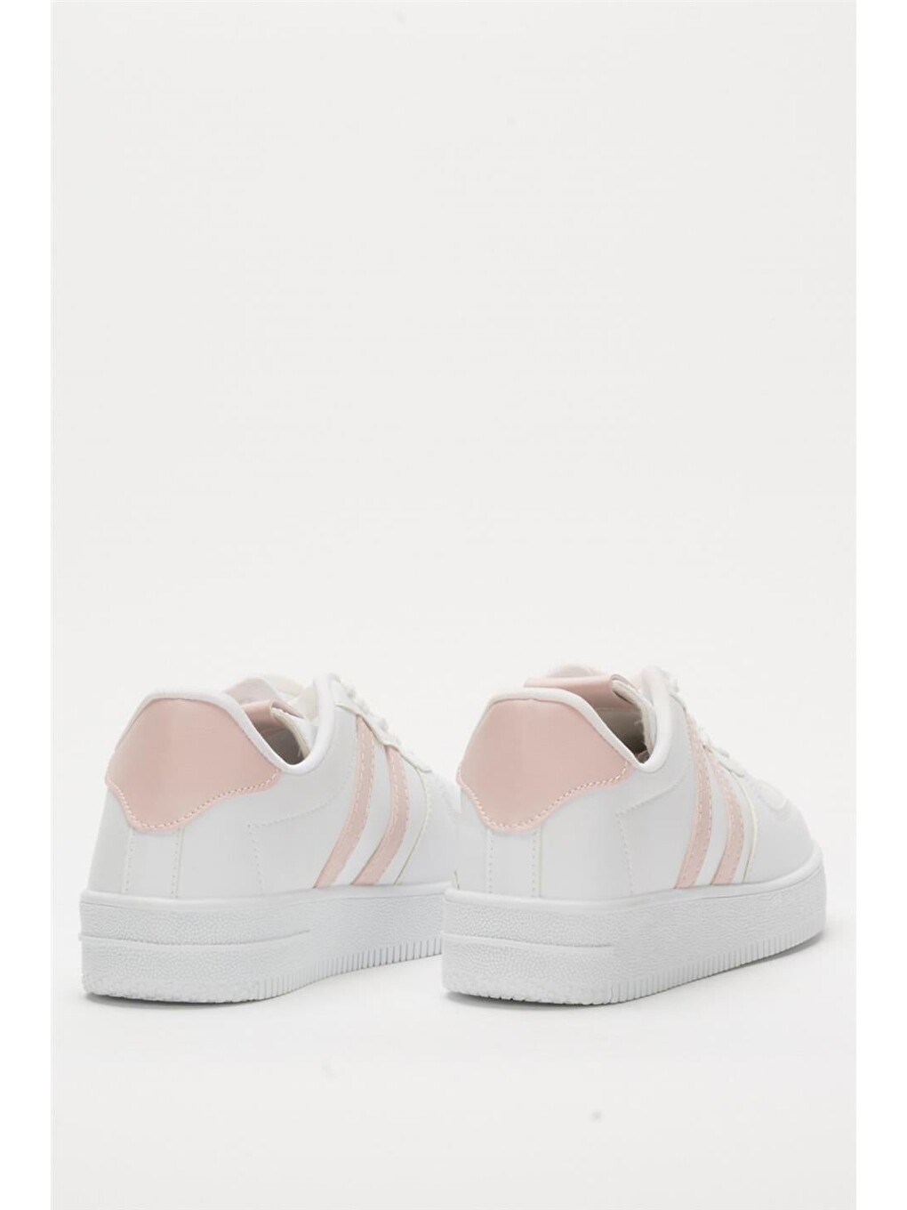 Unisex Bağcıklı Günlükspor Sneaker Ayakkabı Beyaz - Pudra-5