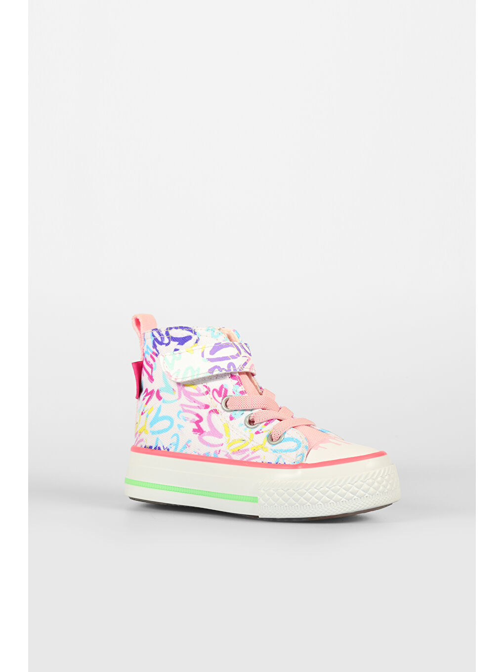 Ada Desenli Kız Bebek Beyaz/Pembe Sneaker-2