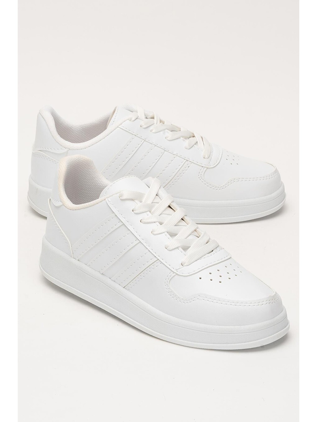 Unisex Bağcıklı Günlükspor Sneaker Ayakkabı Beyaz-1