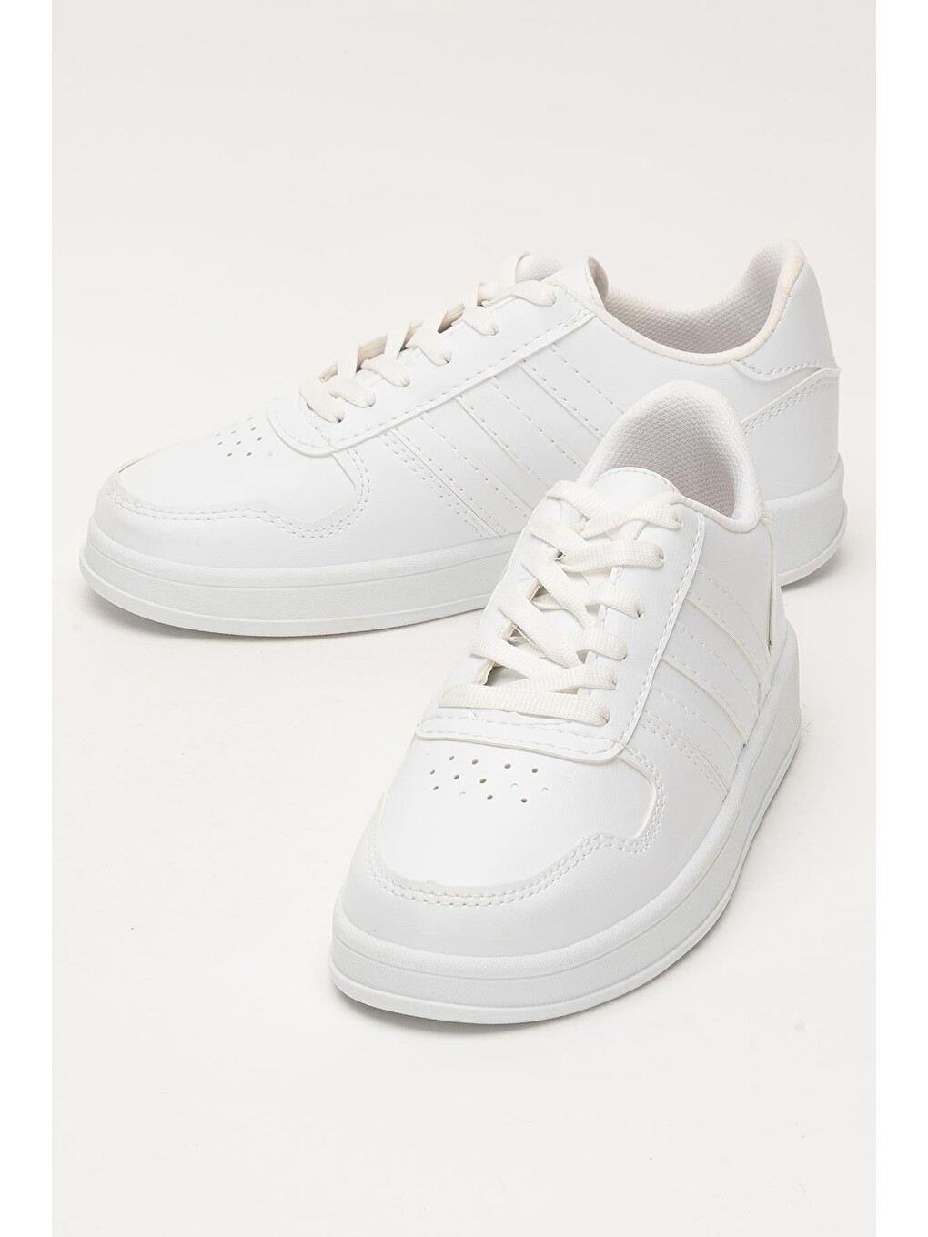 Unisex Bağcıklı Günlükspor Sneaker Ayakkabı Beyaz-4