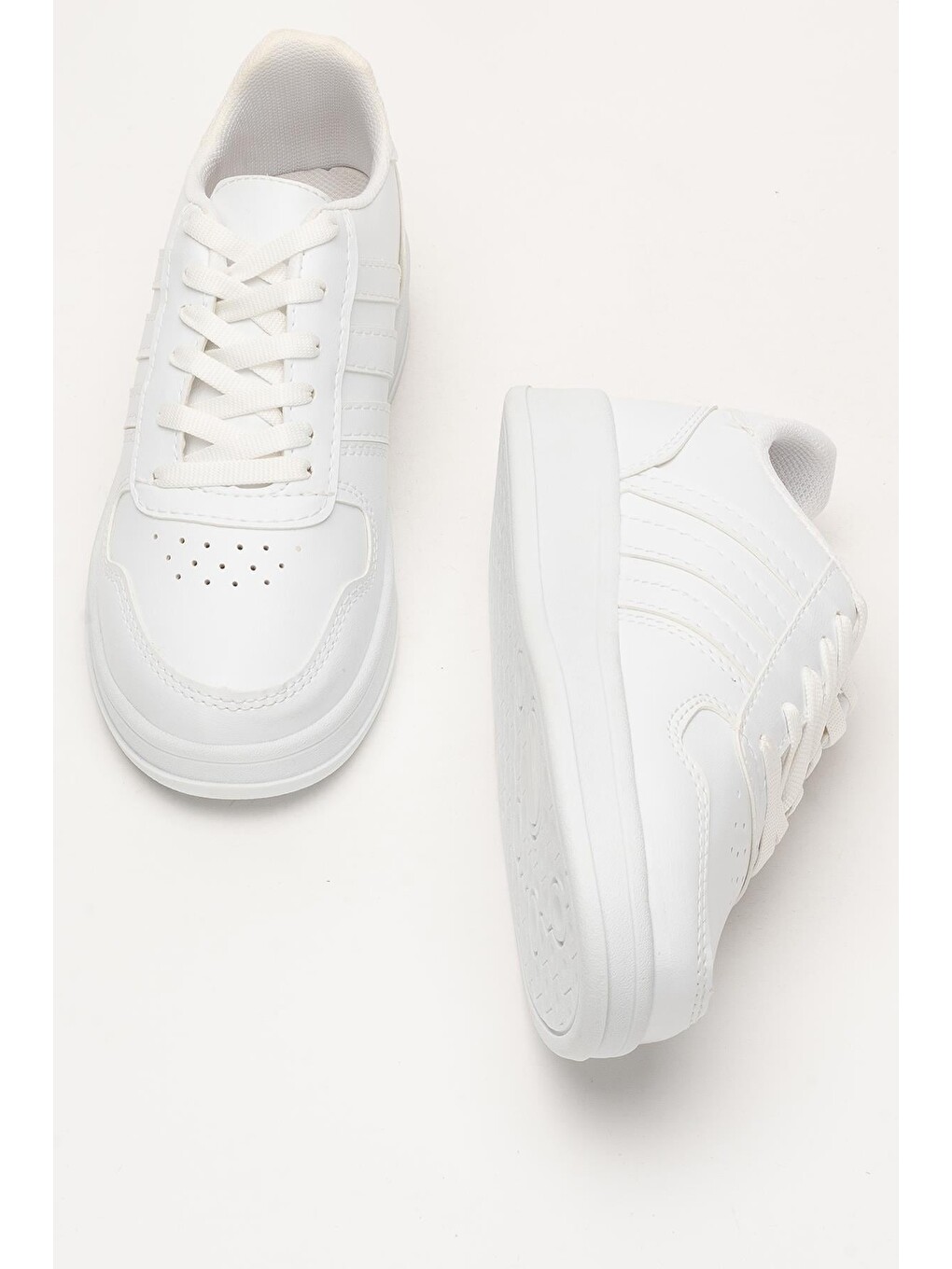 Unisex Bağcıklı Günlükspor Sneaker Ayakkabı Beyaz-6