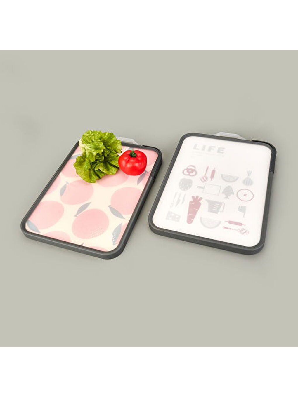 Karışık Çift Taraflı Desenli Kesme Tahtası - Asorti - 39x29 cm