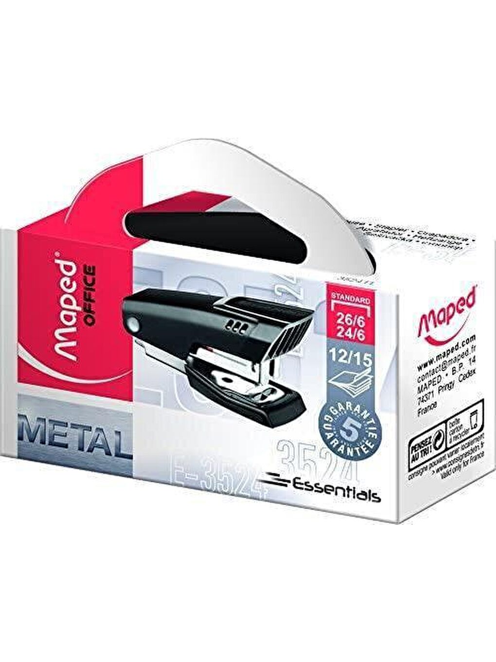 Maped Essentials Metal Mini 24/6 Zımba Siyah(524118)