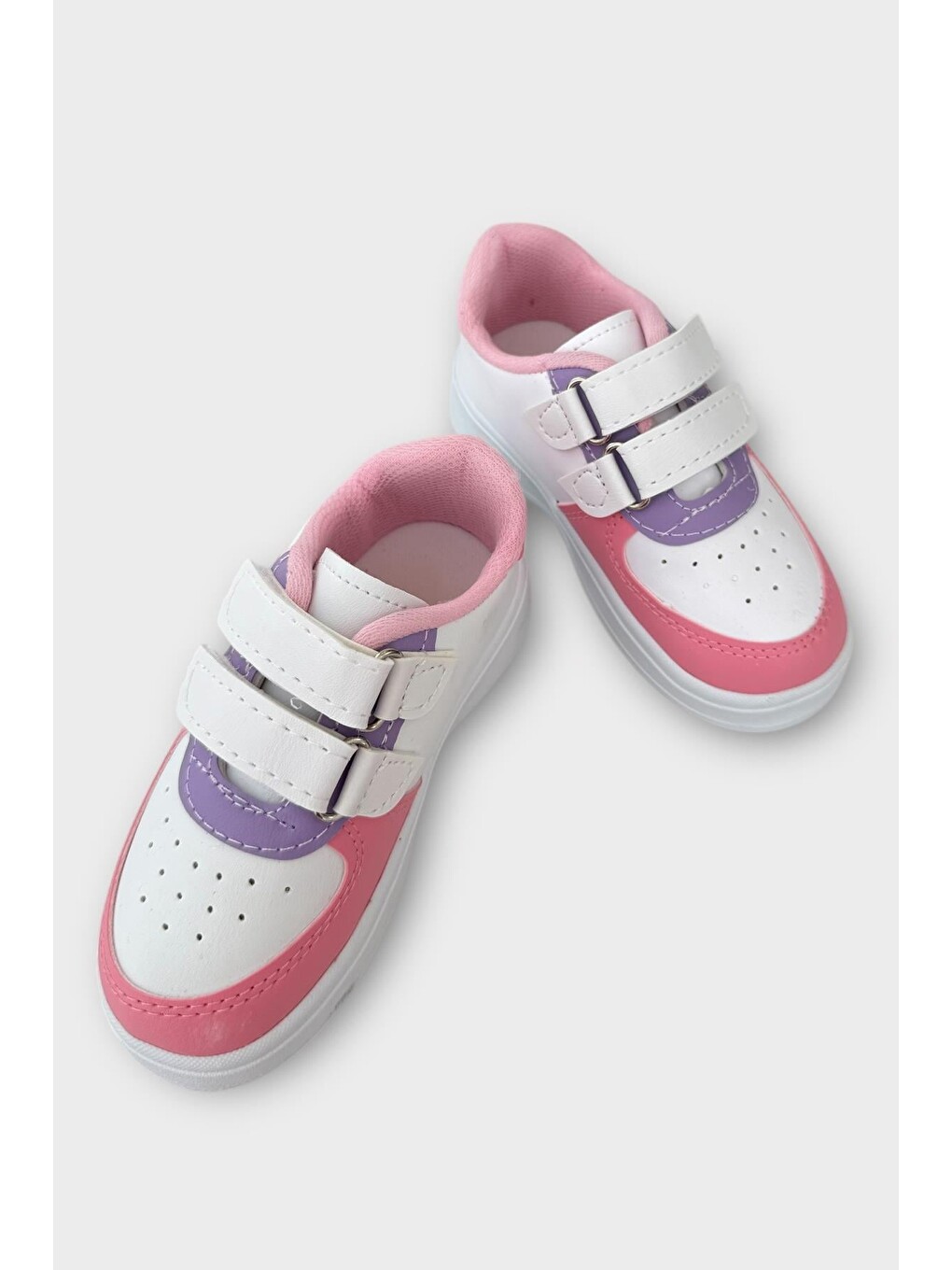 Pembe Işıklı Unisex Rahat Hafif Çocuk Spor Ayakkabı Pudra - Turuncu-5