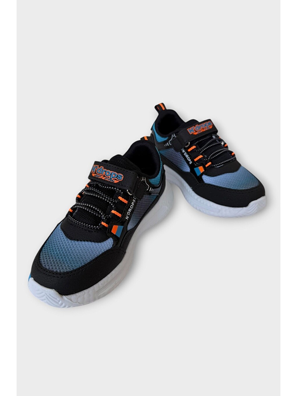 Cırtlı Hafif Anatomik Taban Günlük Sneaker Çocuk Spor Ayakkabı Siyah - Turuncu-4
