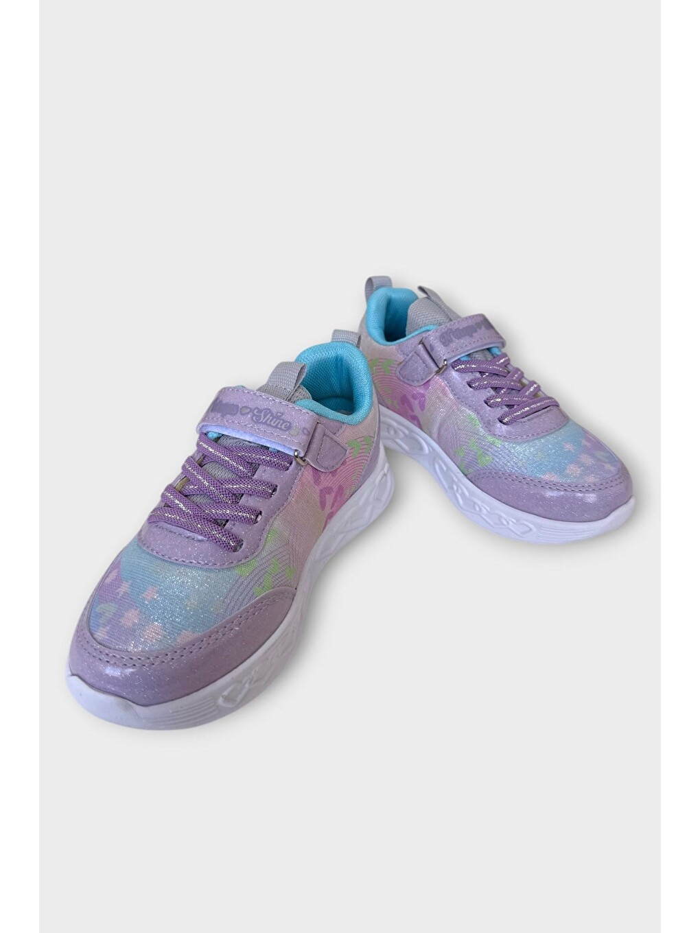 Çok Renkli Işıklı Cırtlı Hafif Anatomik Taban Günlük Sneaker Kız Çocuk Spor Ayakkabı Turkuaz-2
