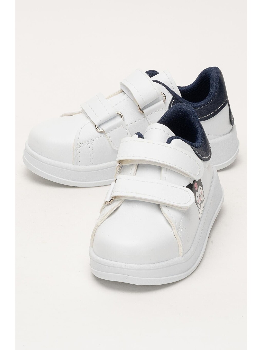 Çocuk Kuromi Baskılı Cırtlı Unisex Spor Ayakkabı Beyaz - Lacivert-6