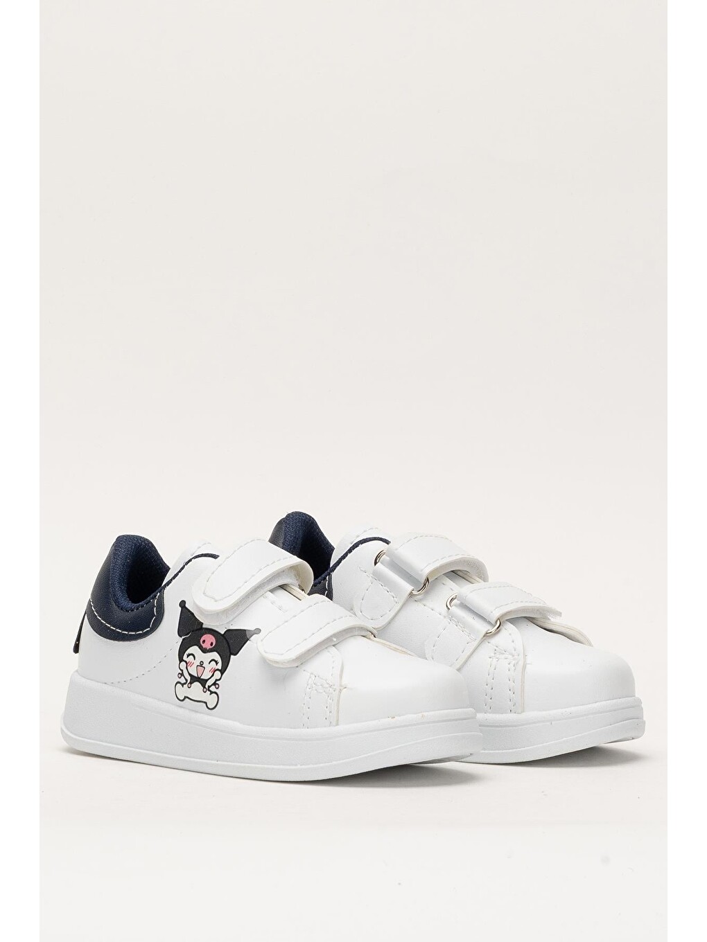 Çocuk Kuromi Baskılı Cırtlı Unisex Spor Ayakkabı Beyaz - Lacivert-4