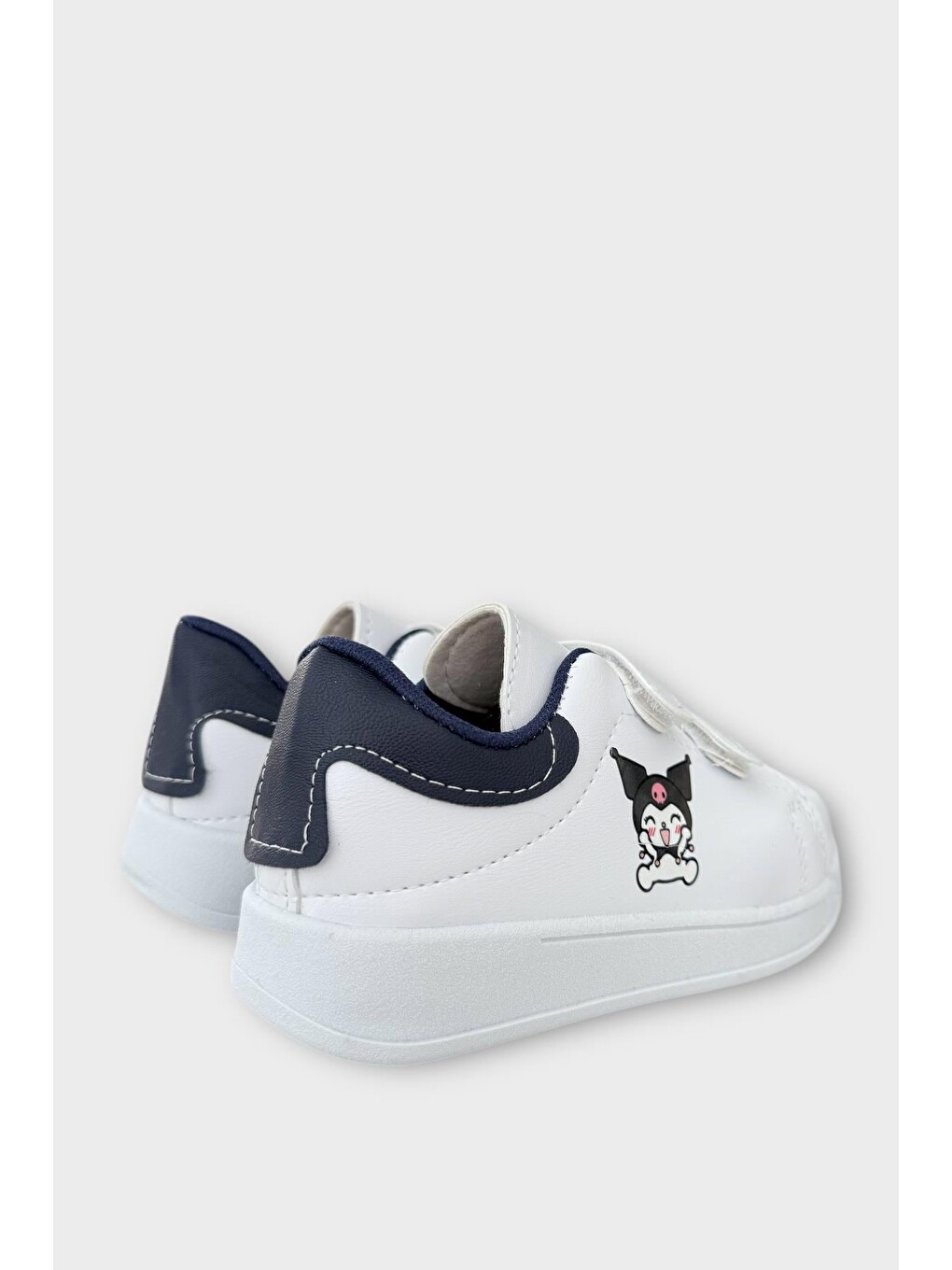 Çocuk Kuromi Baskılı Cırtlı Unisex Spor Ayakkabı Beyaz - Lacivert-5
