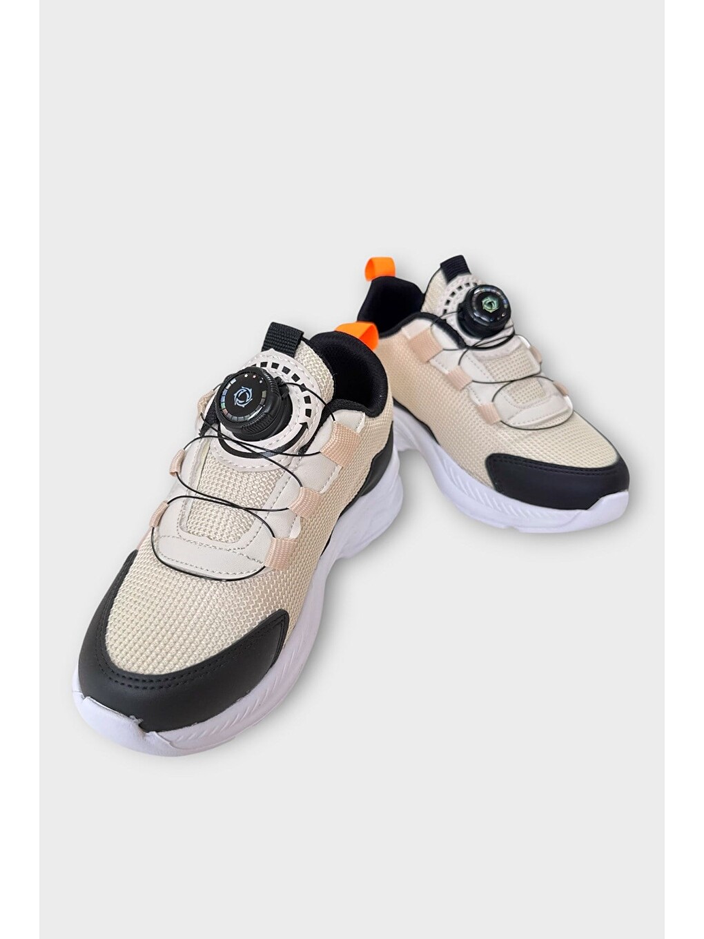 Otomatik Bağcıklı Çocuk Spor Ayakkabı Bej-4