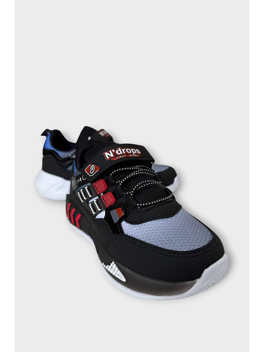 Cırtlı Hafif Anatomik Taban Günlük Sneaker Çocuk Spor Ayakkabı Siyah - Kirmizi-1