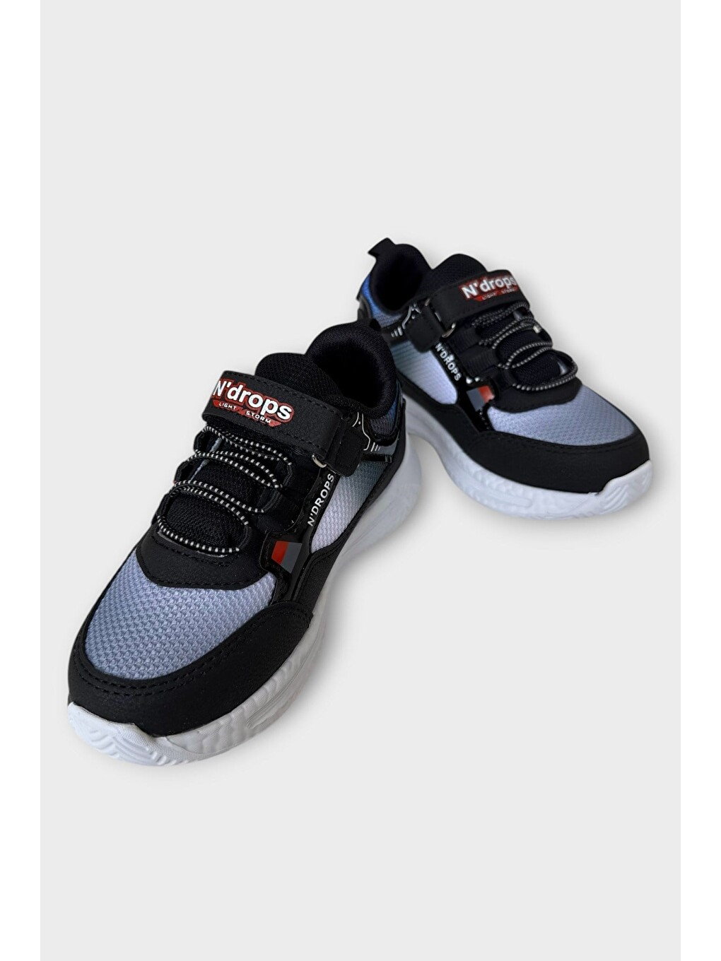 Cırtlı Hafif Anatomik Taban Günlük Sneaker Çocuk Spor Ayakkabı Siyah - Kirmizi-2