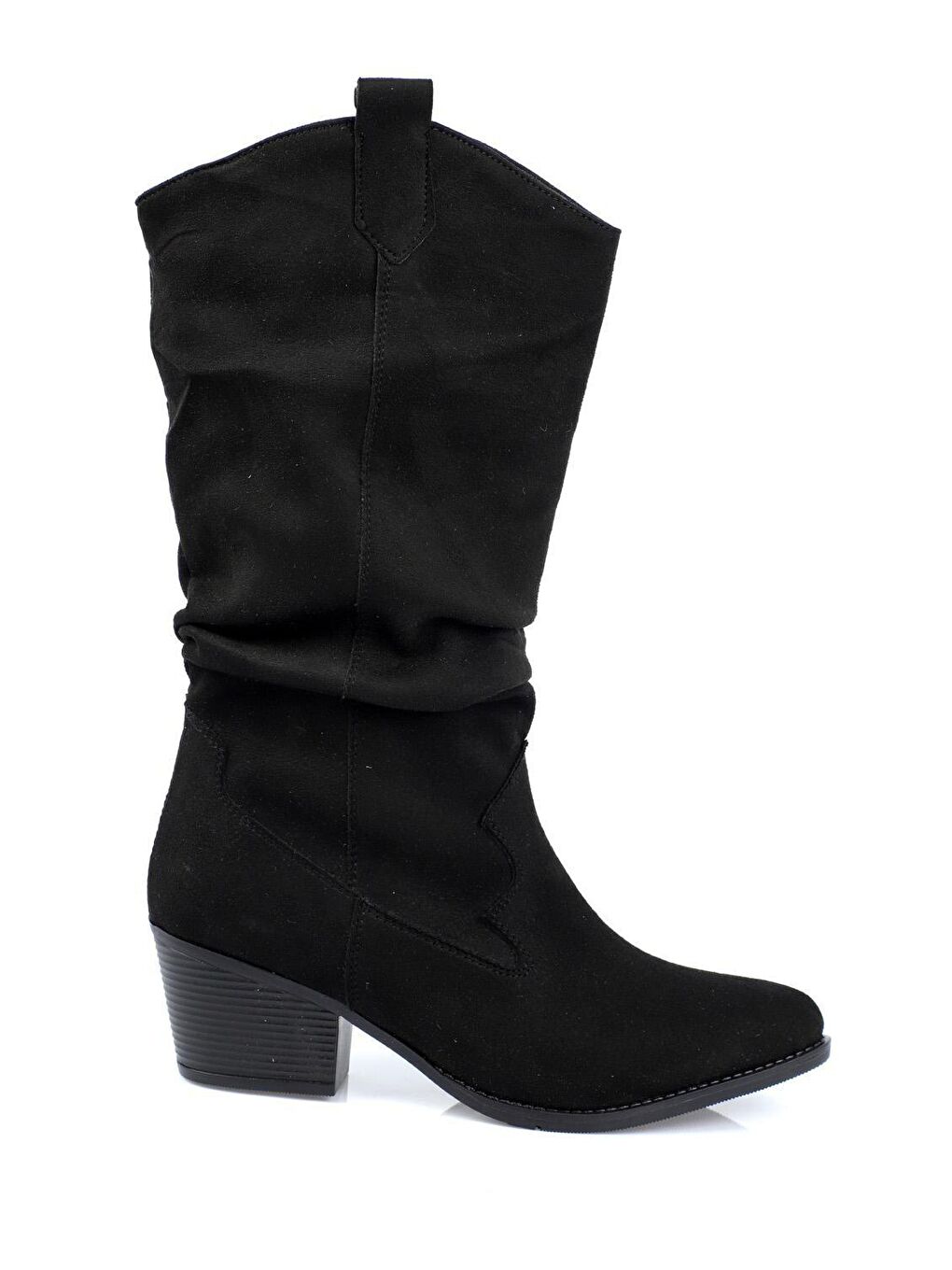 Siyah Sivri Burunlu Kovboy Kadın Çizme-1