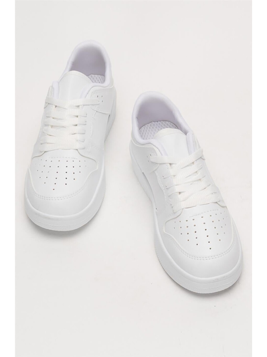 Unisex Bağcıklı Spor Sneaker Ayakkabı Beyaz - Beyaz-10