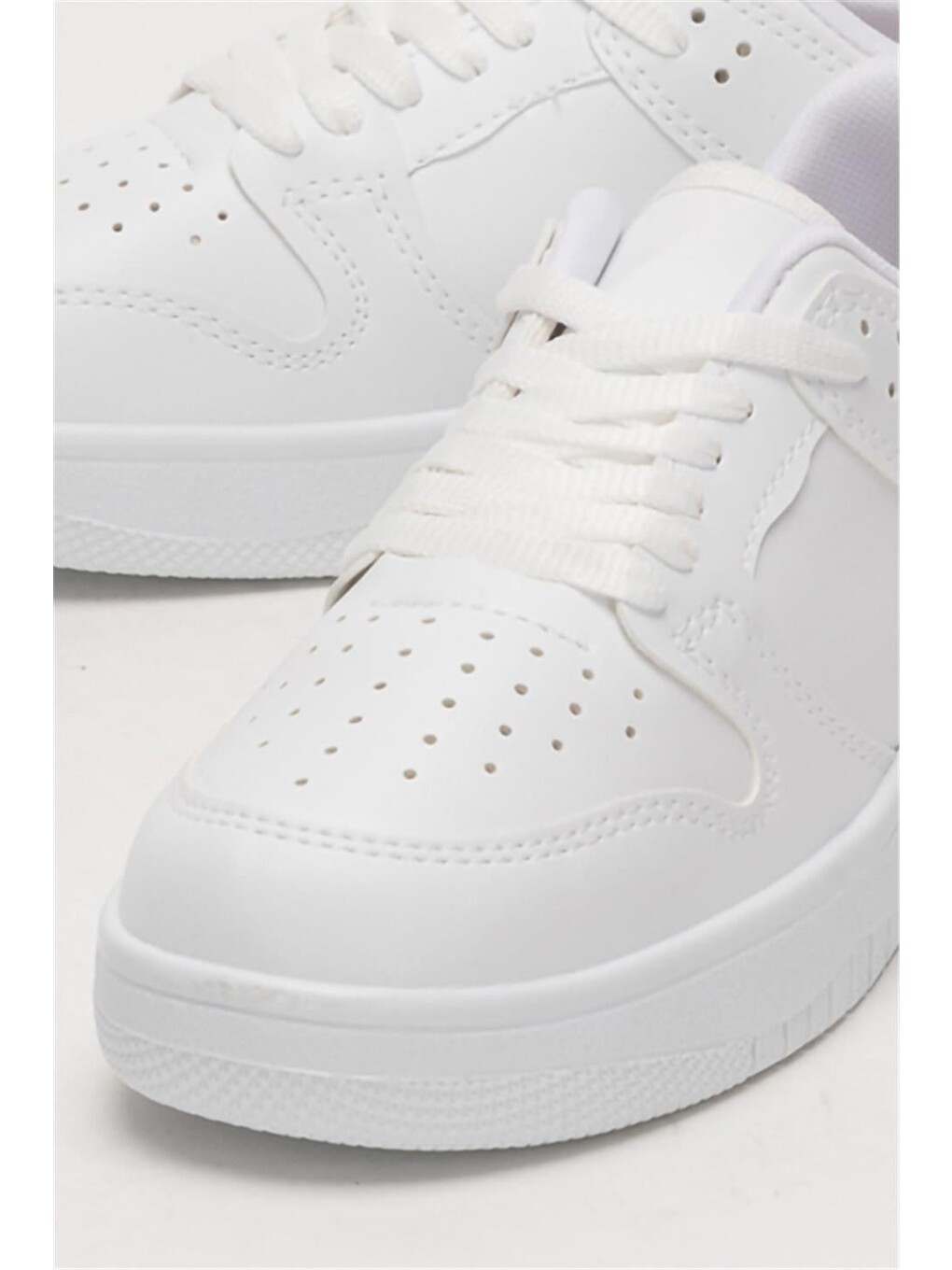 Unisex Bağcıklı Spor Sneaker Ayakkabı Beyaz - Beyaz-7