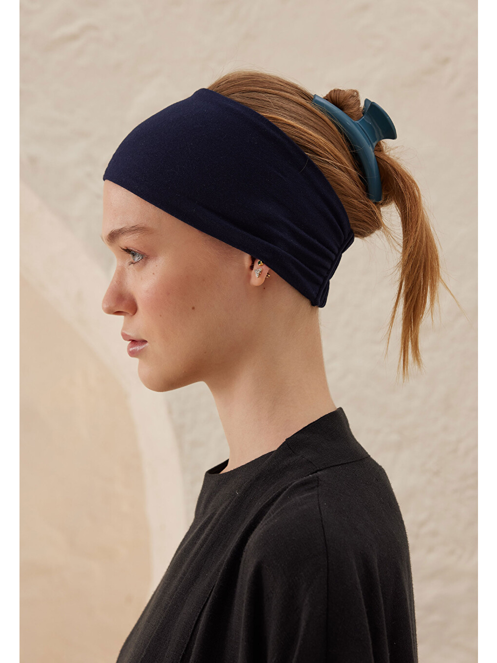 Silikonlu Kaydırmaz Bandana Lacivert-1