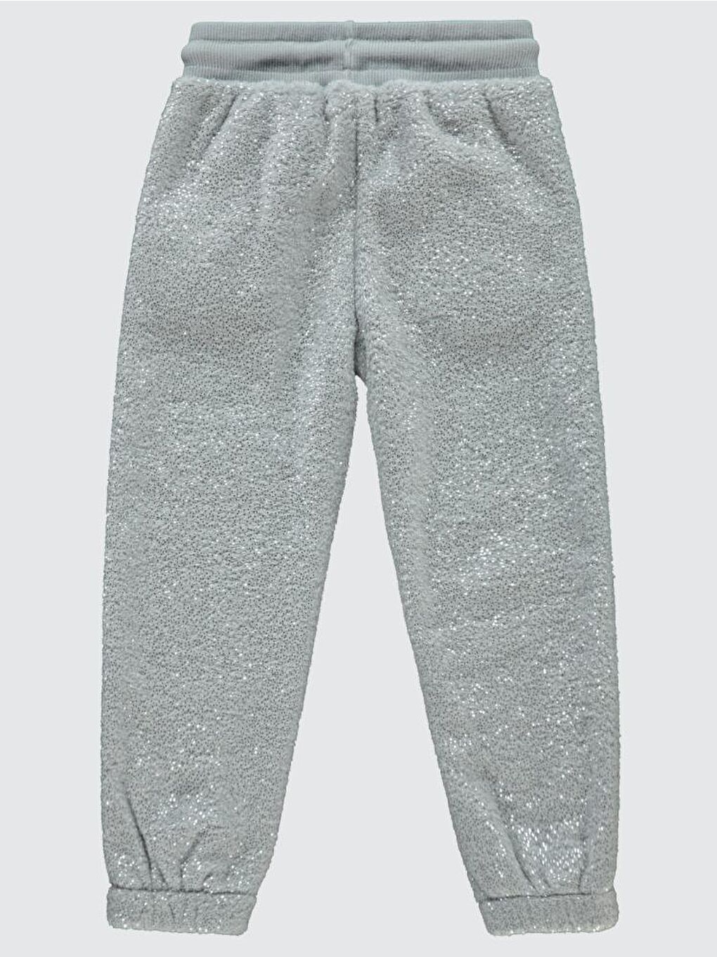 Gri Girls Simli Velsoft 6-9 Yaş Eşofman Altı-1