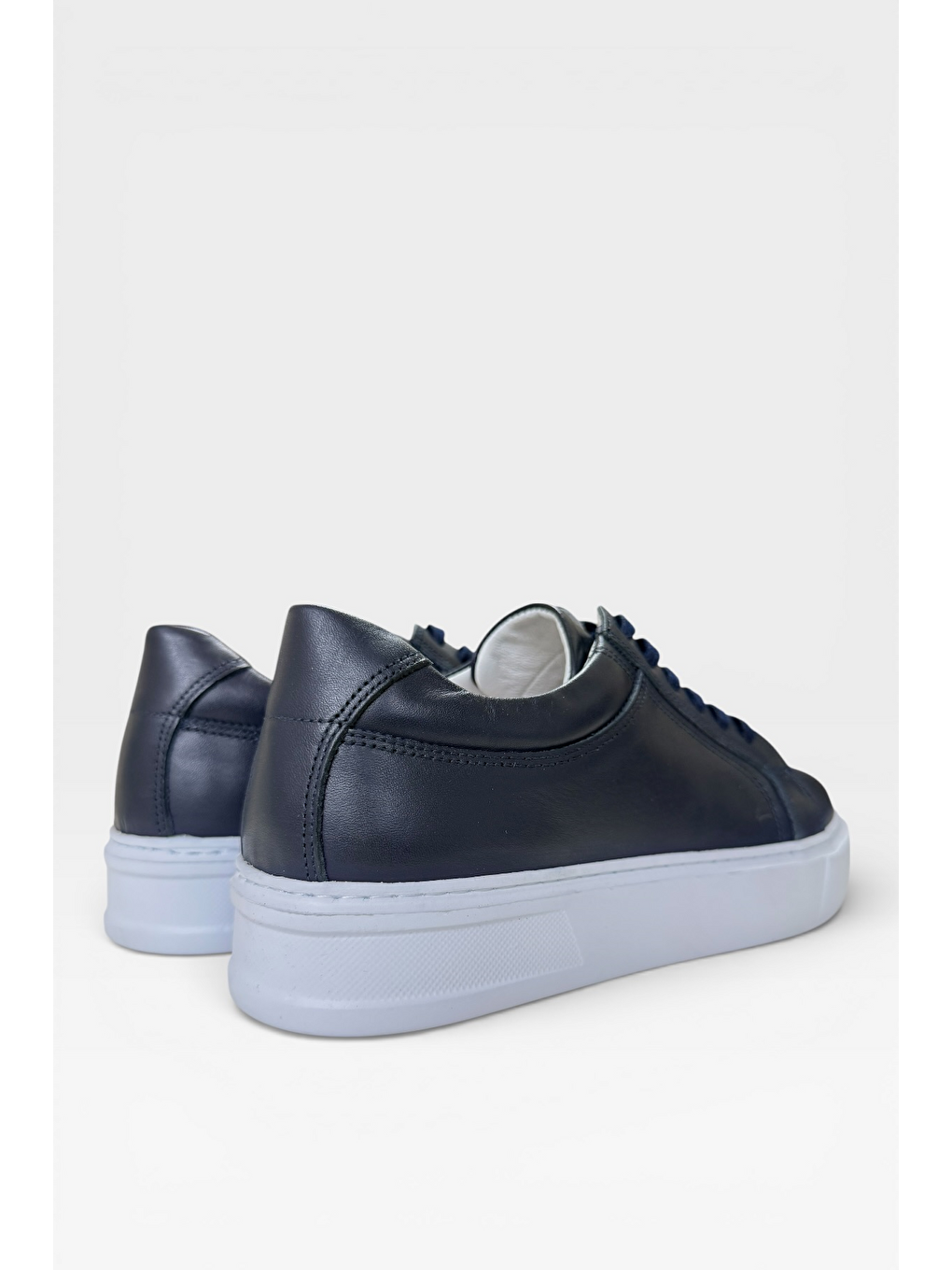 Hakiki Deri Sneaker Erkek Ayakkabı Lacivert-3