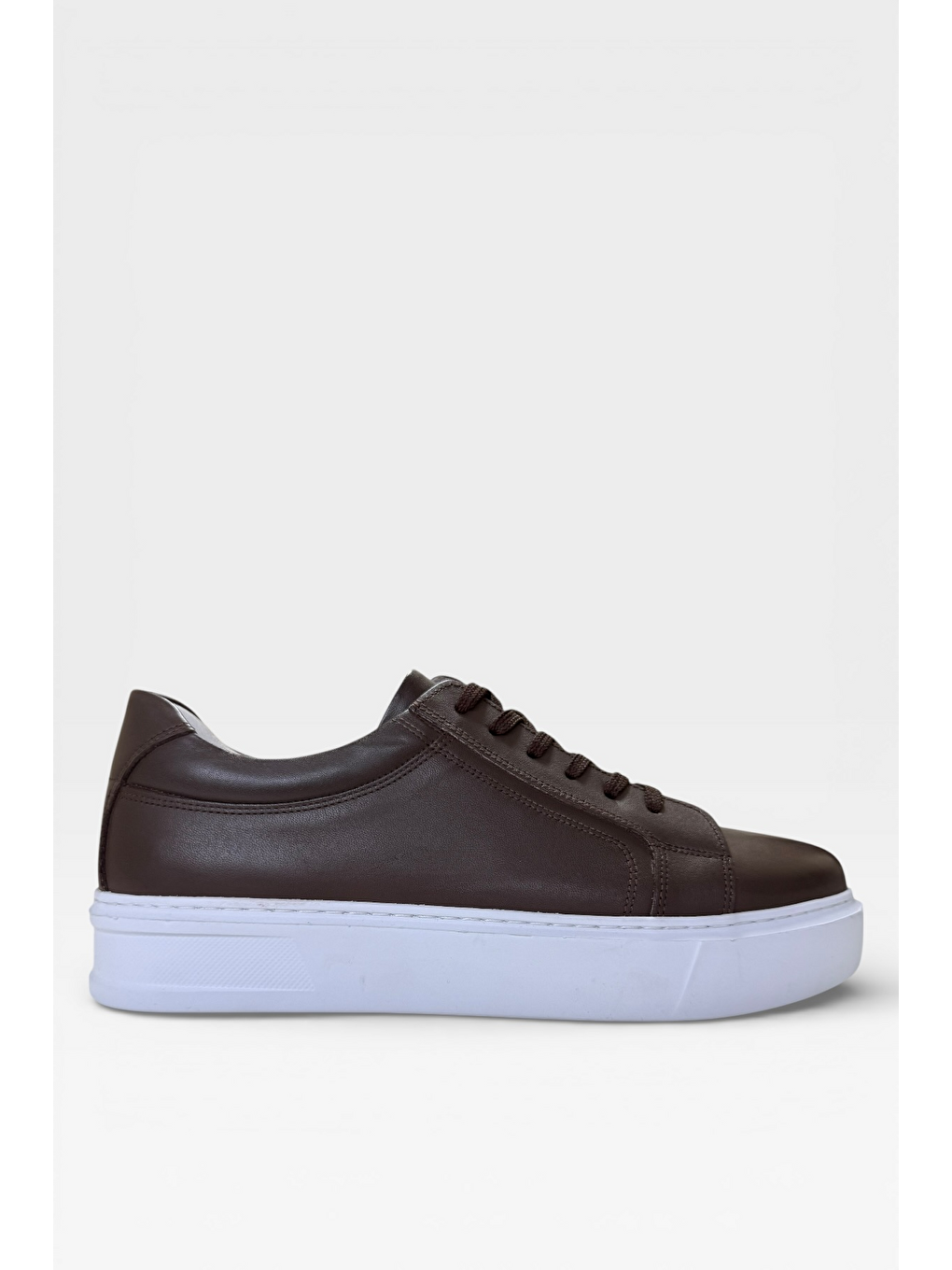 Hakiki Deri Sneaker Erkek Ayakkabı Kahverengi-1