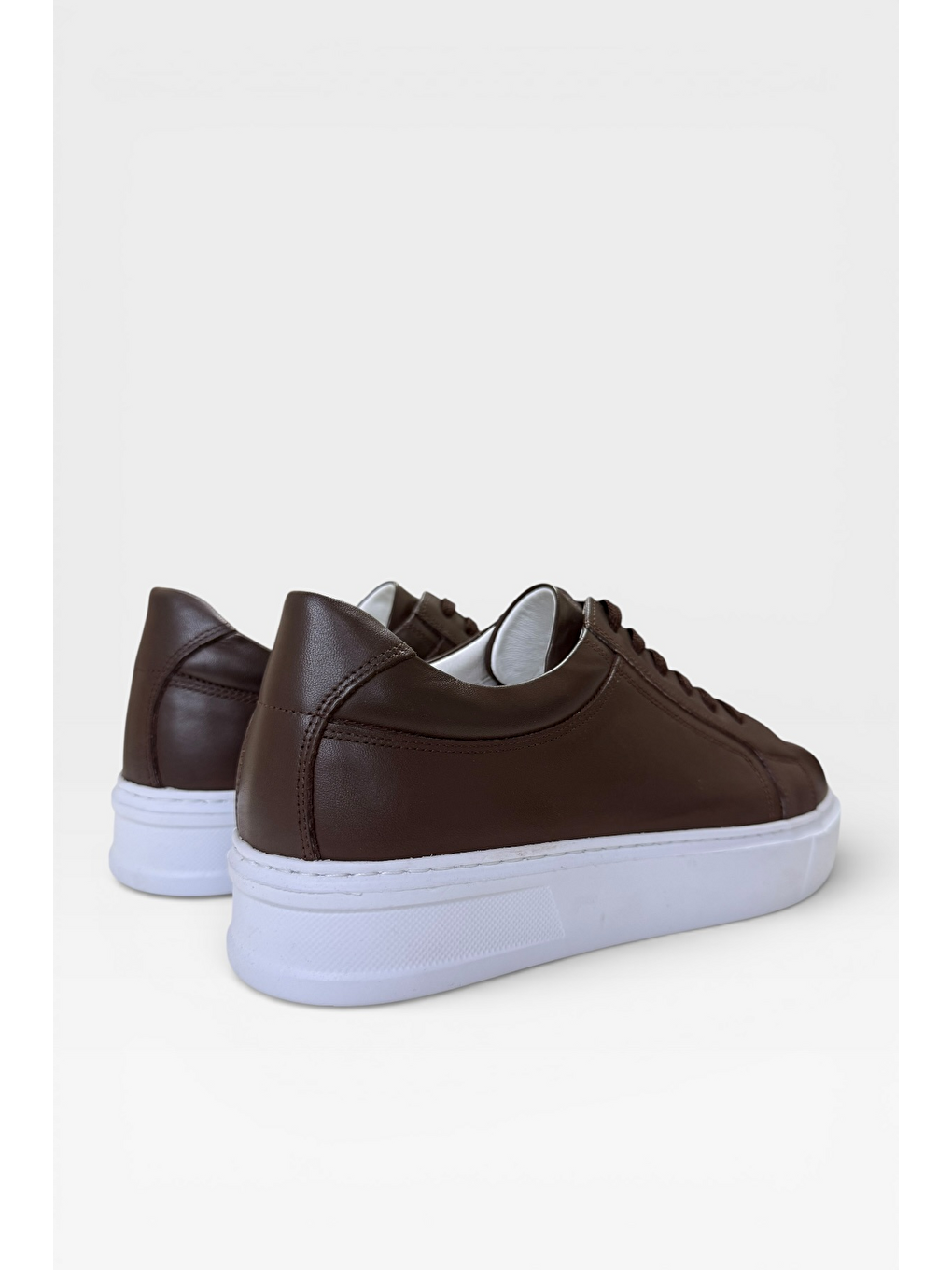 Hakiki Deri Sneaker Erkek Ayakkabı Kahverengi-6
