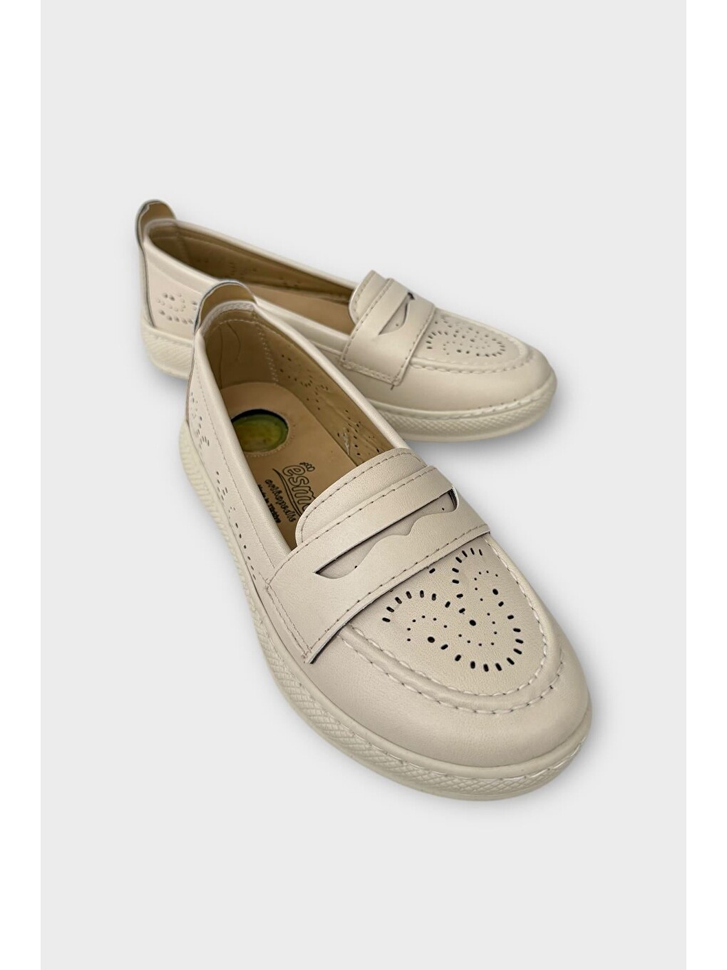 Kadın Ortopedik Yumuşak Comfort Casual Ayakkabı Bej-2