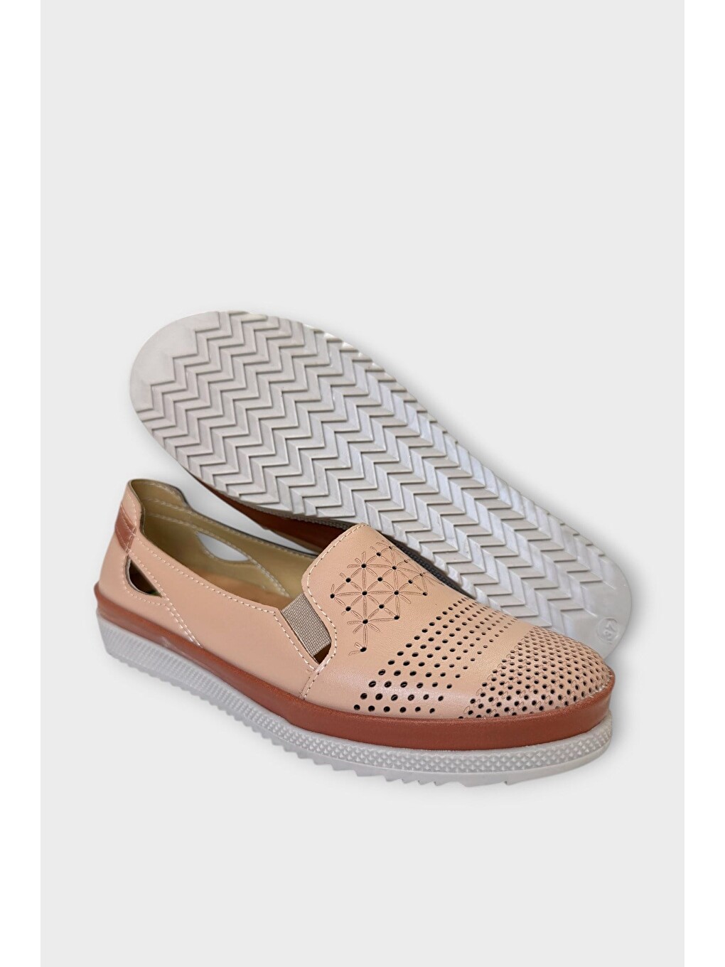Bej Kadın Ortopedik Yumuşak Comfort Casual Ayakkabı Vizon-7