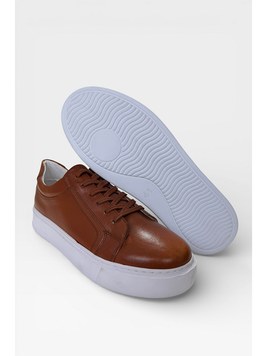 Kahverengi Hakiki Deri Sneaker Erkek Ayakkabı Taba-7