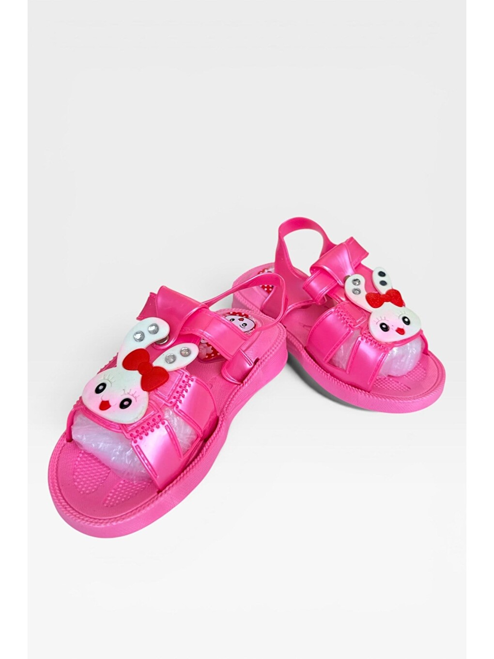 Pembe Günlük Havuz Plaj Ayarlanabilir Tokalı Çocuk Sandalet Pudra-4