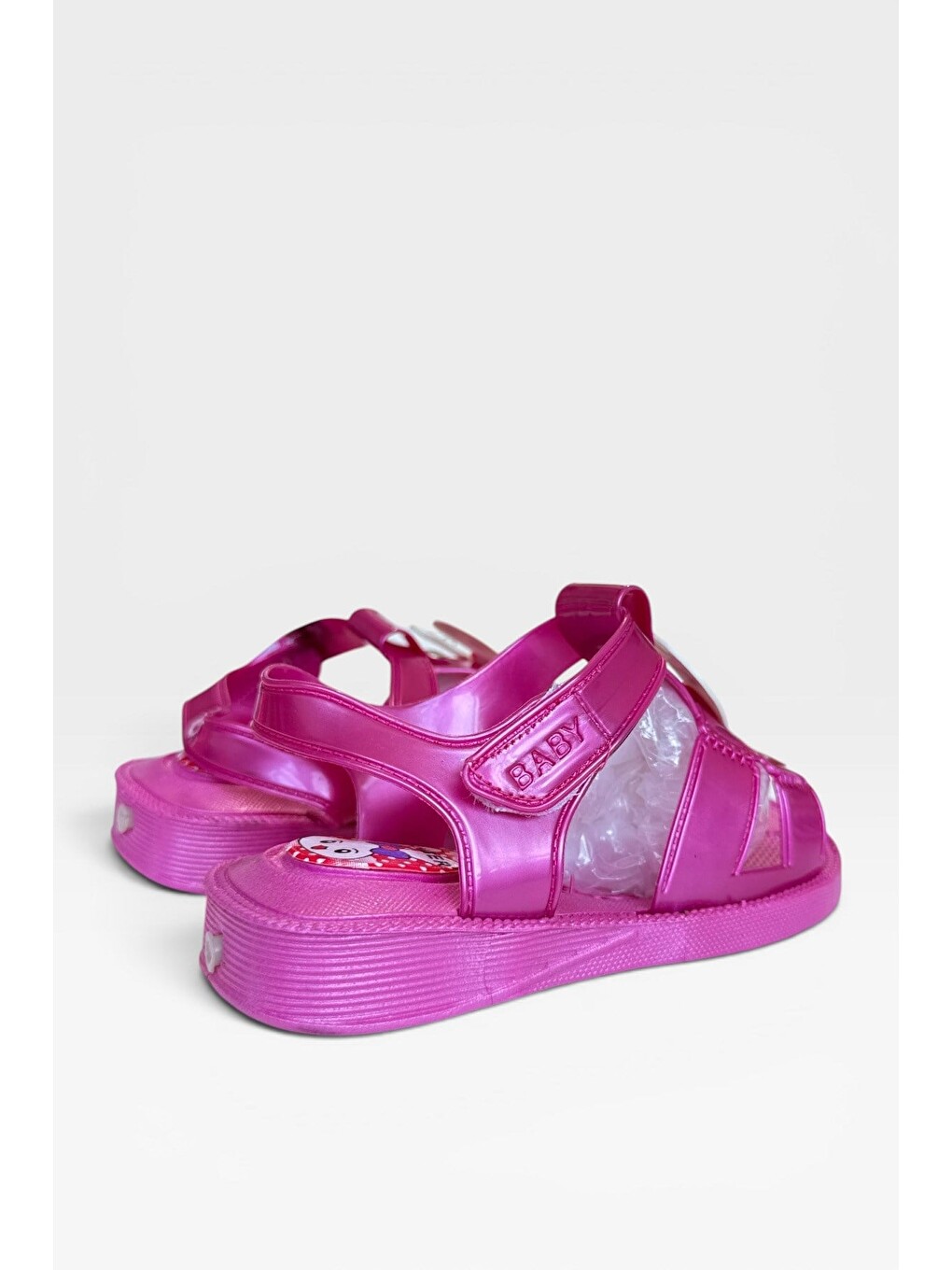 Günlük Havuz Plaj Ayarlanabilir Tokalı Çocuk Sandalet Pembe-3