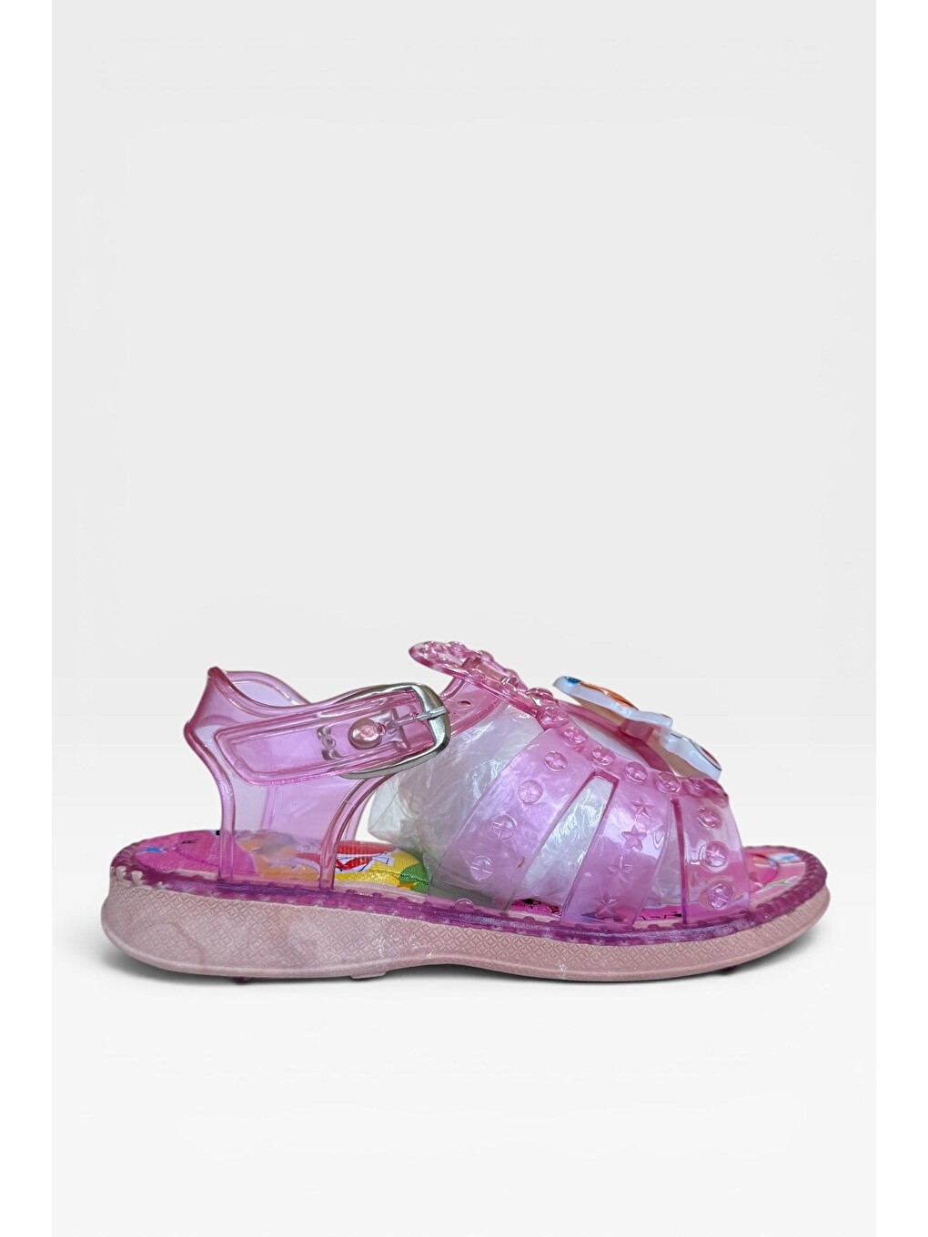 Günlük Havuz Plaj Ayarlanabilir Tokalı Çocuk Sandalet Pembe