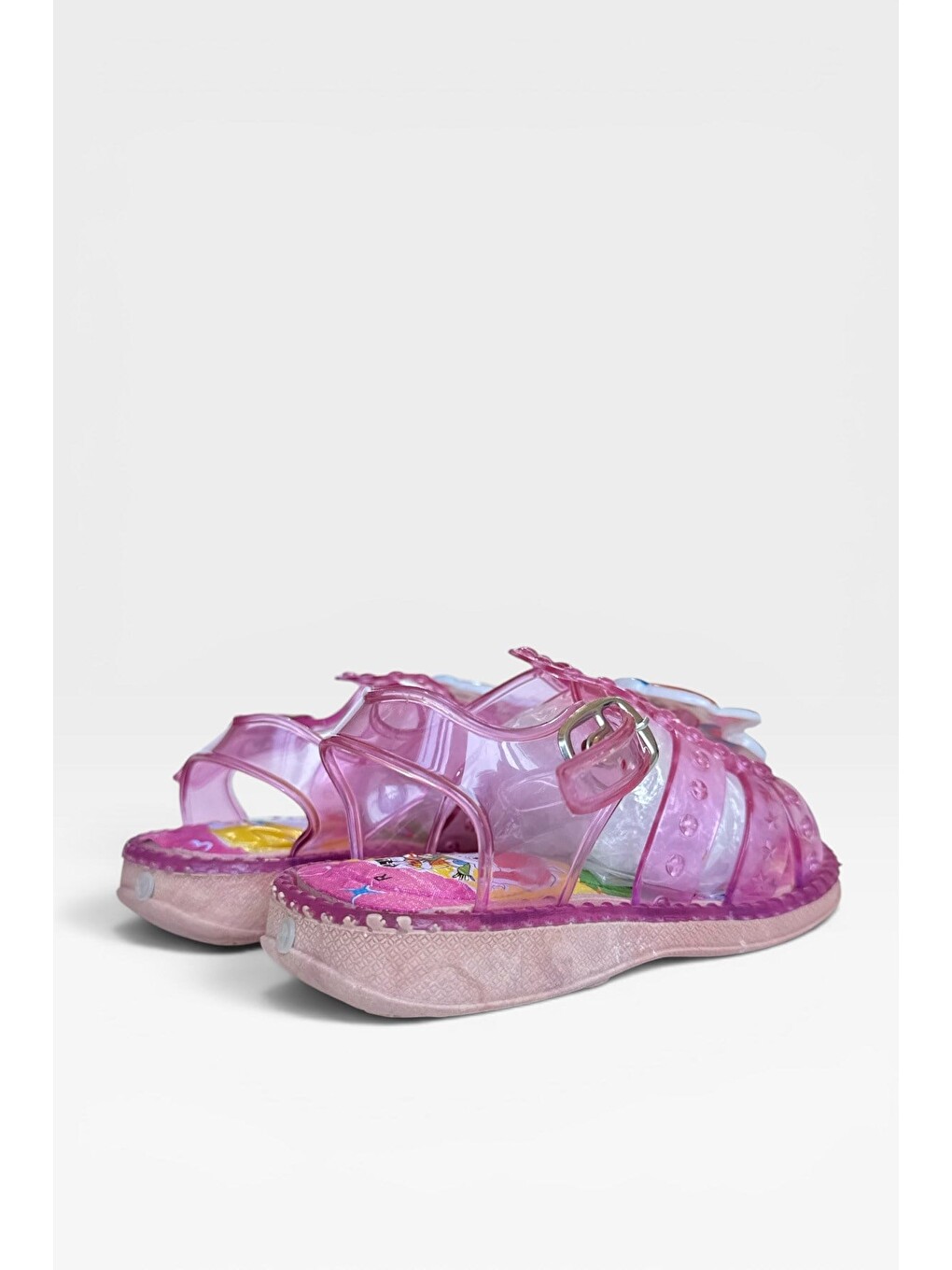 Günlük Havuz Plaj Ayarlanabilir Tokalı Çocuk Sandalet Pembe-3