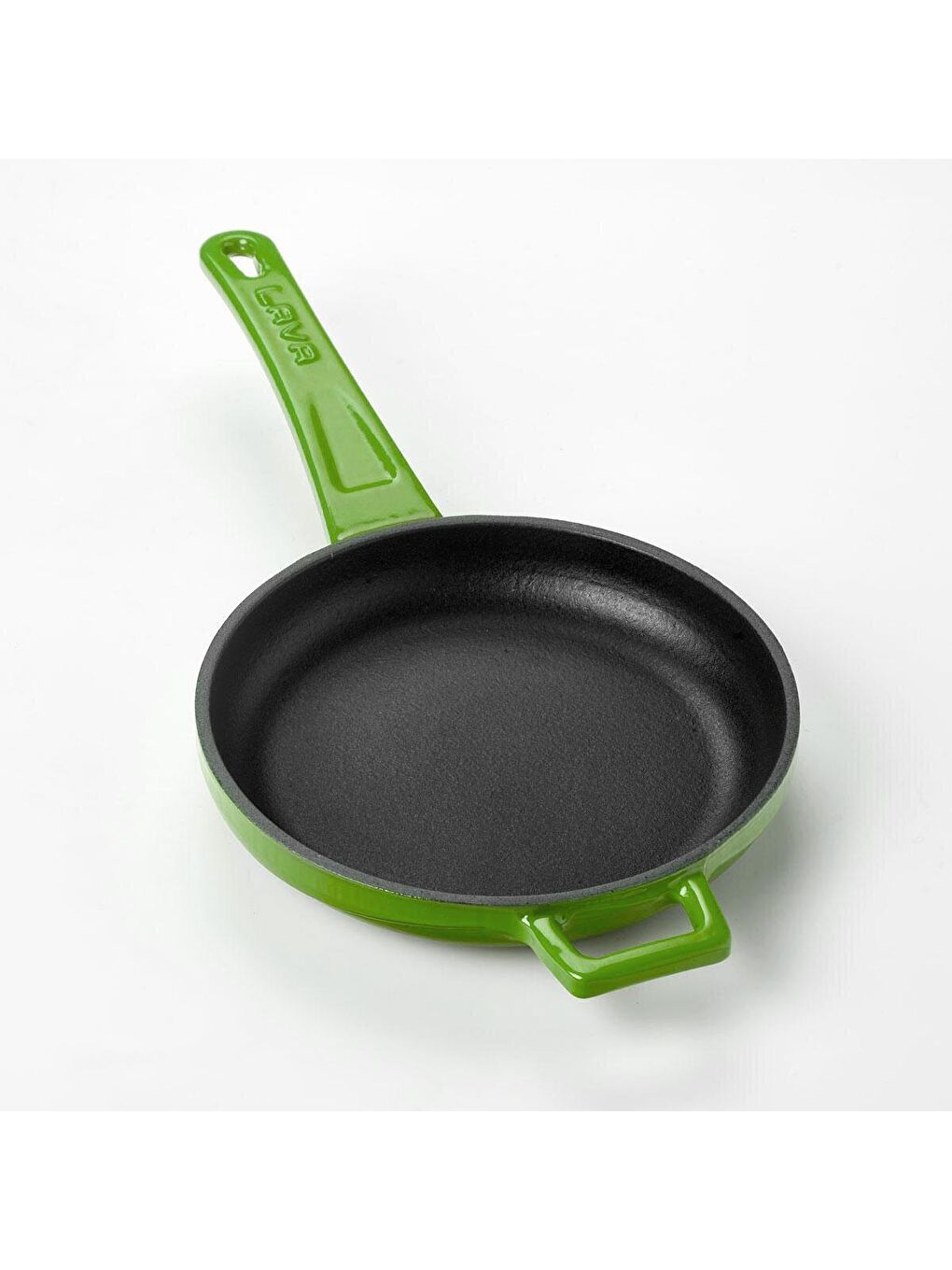 Yeşil Yuvarlak Kızartma Tavası Döküm Demir Yekpare Saplı Çap(Ø)16cm.-1