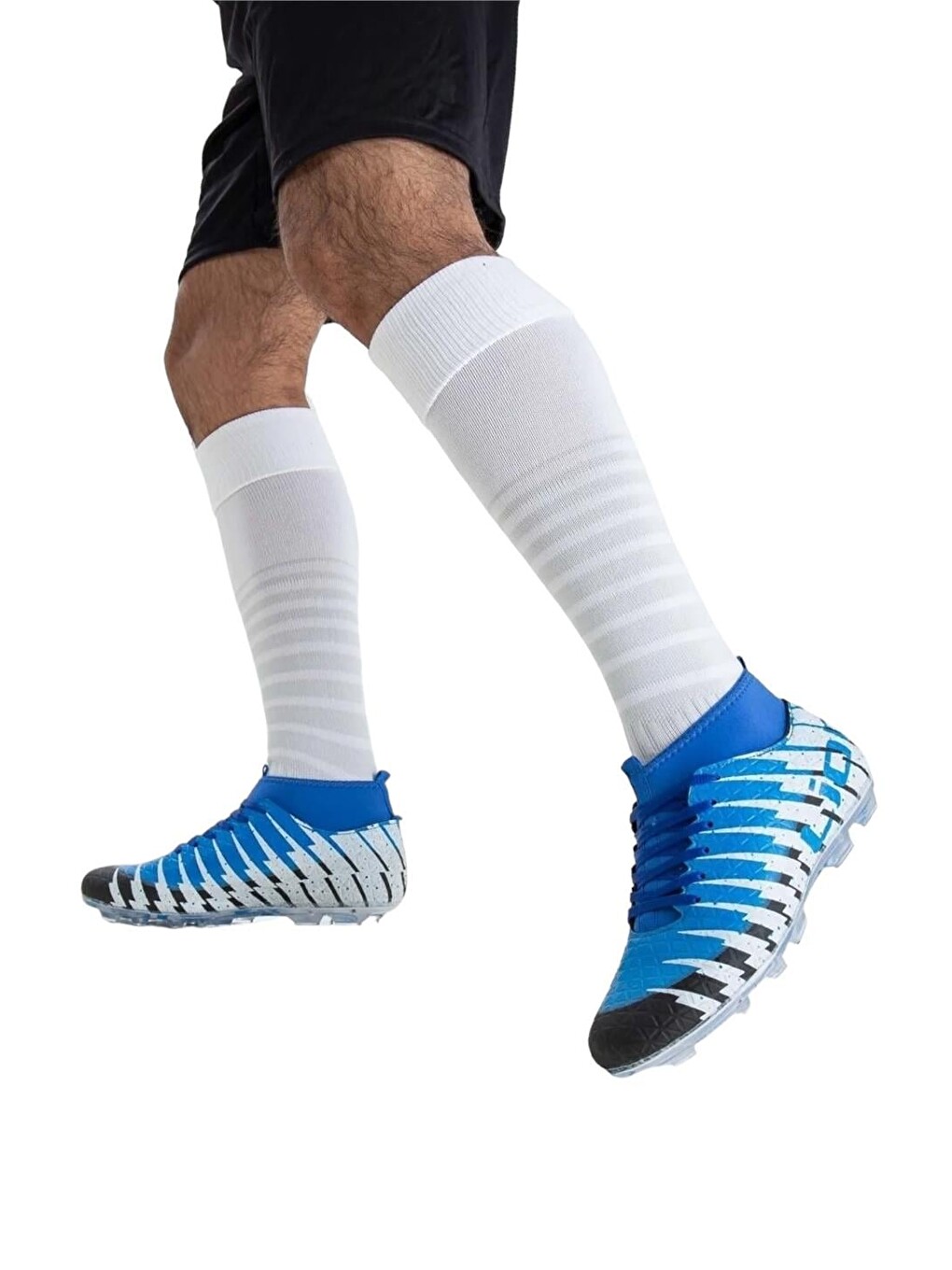 Çoraplı Bilekli Boğazlı Krampon Futbol Ayakkabısı Siyah - Saks-2