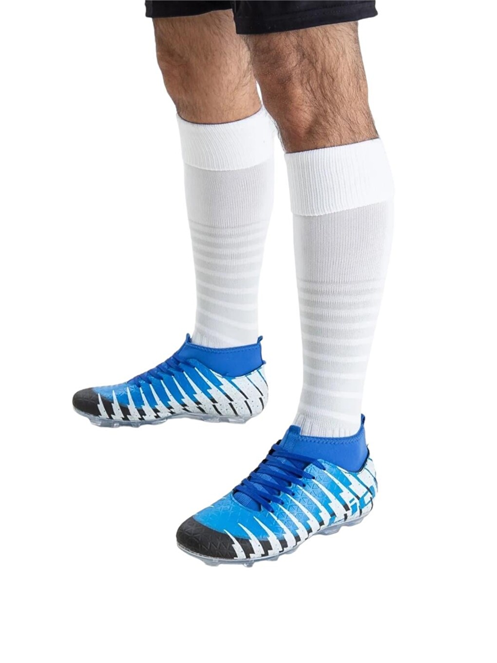 Çoraplı Bilekli Boğazlı Krampon Futbol Ayakkabısı Siyah - Saks-6