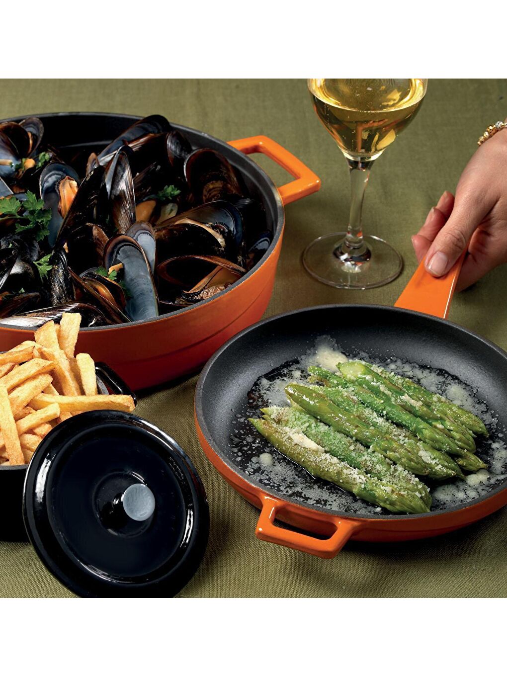 Yeşil Yuvarlak Kızartma Tavası Döküm Demir Yekpare Saplı Çap(Ø)16cm.-8