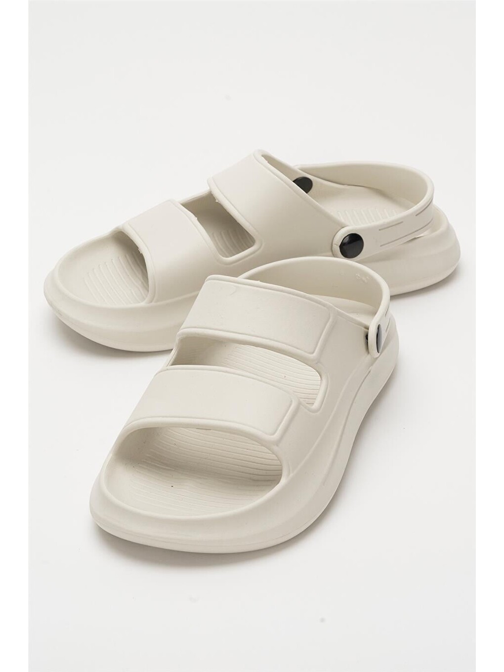 Ekru Unisex Ortopedik Deniz Havuz Terliği Sandalet Krem-4
