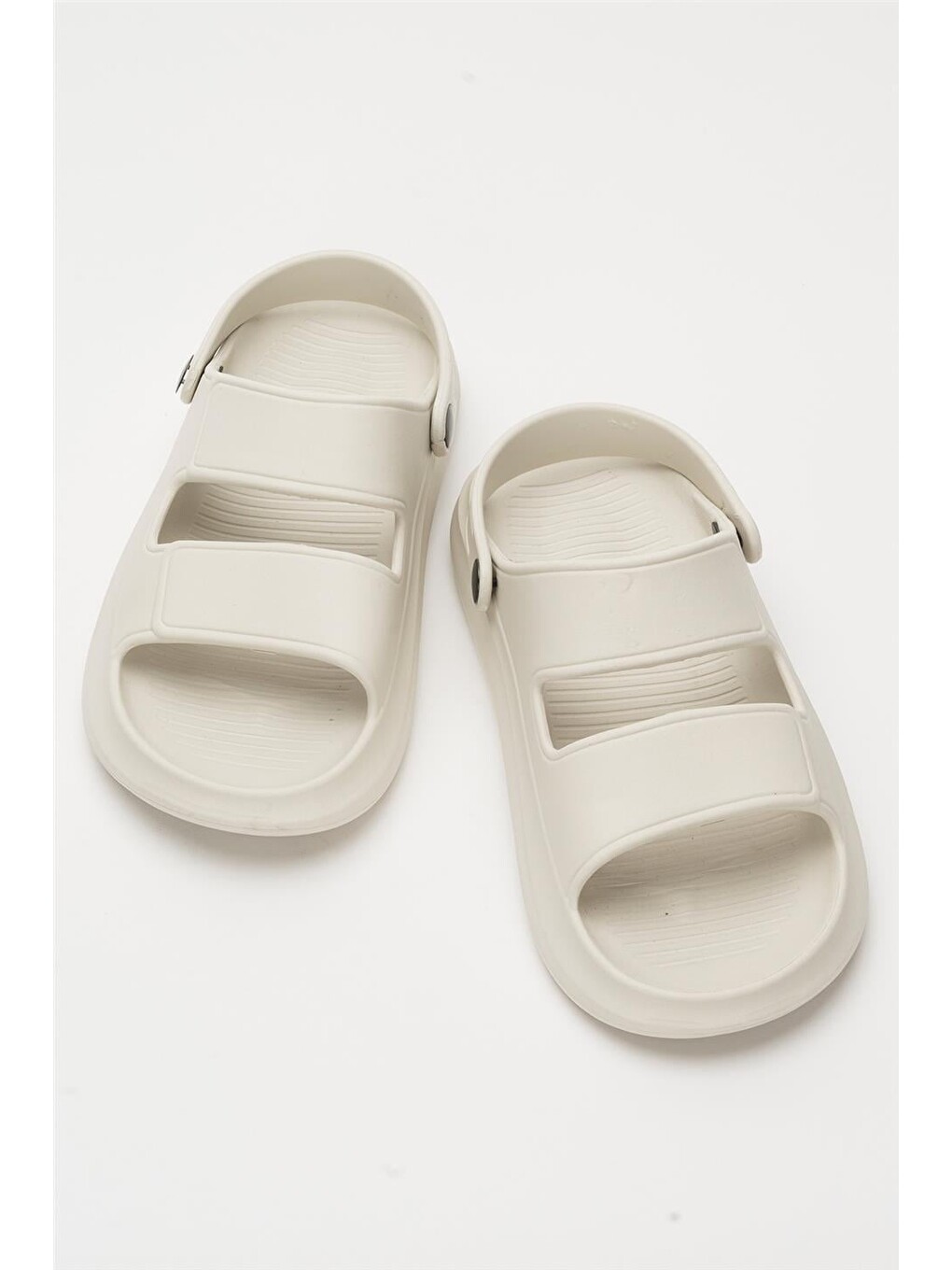 Ekru Unisex Ortopedik Deniz Havuz Terliği Sandalet Krem-5