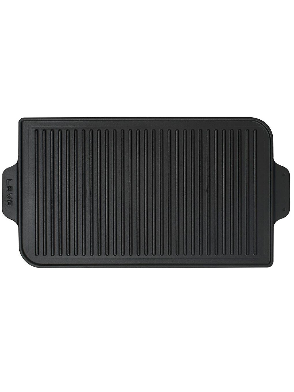 Siyah Dikdörtgen Izgara Çift Yön Hot Plate Döküm Demir Yekpare Çift Kulplu Ölçü 26x47cm.-2