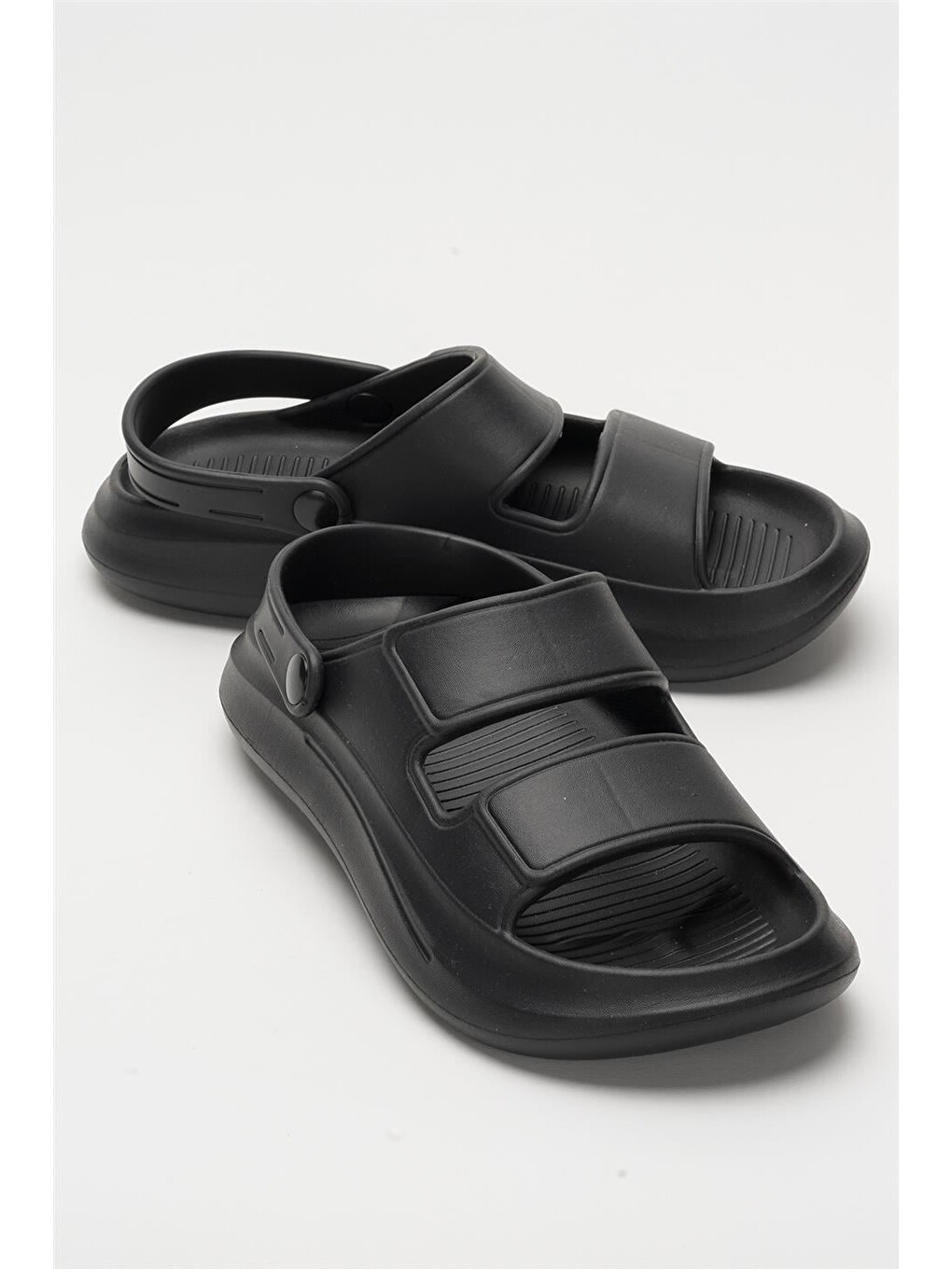 Unisex Ortopedik Deniz Havuz Terliği Sandalet Siyah-2