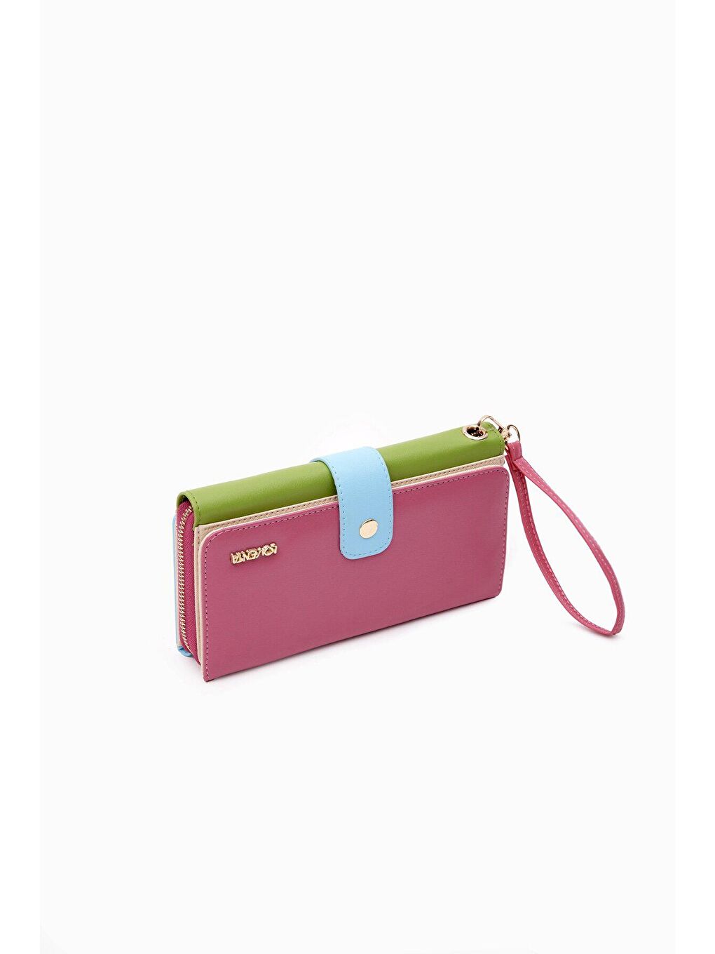 Fuşya Büyük Boy Renkli Kadın Cüzdan Ve El Çantası-1