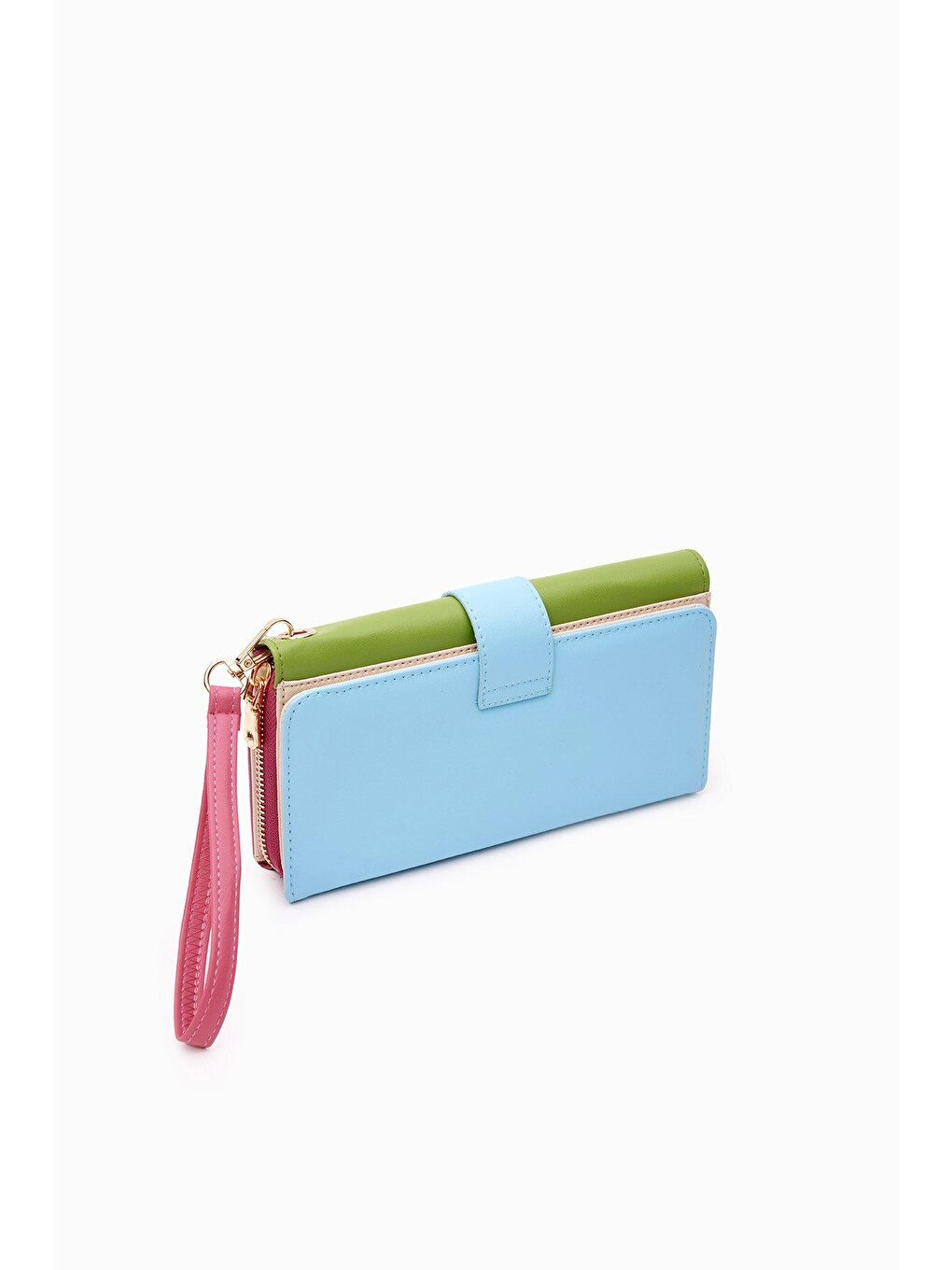 Fuşya Büyük Boy Renkli Kadın Cüzdan Ve El Çantası-2