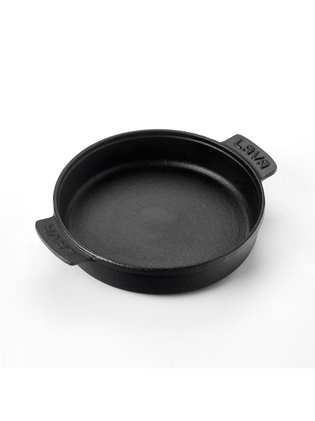 Siyah Yuvarlak Güveç Kabı Döküm Demir Yekpare Çift Kulplu Çap(Ø)17cm.