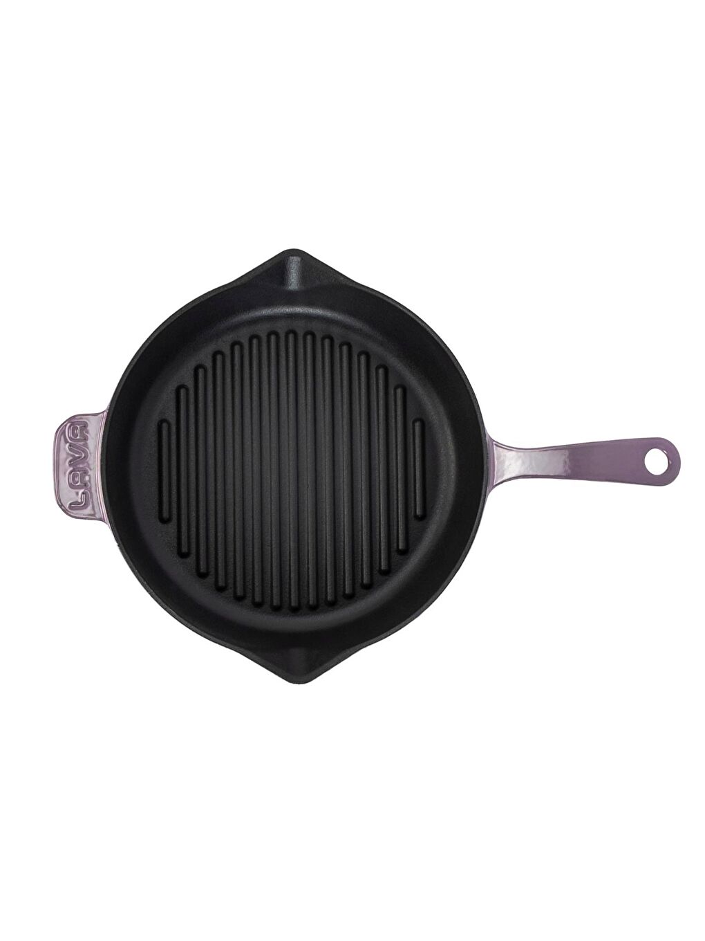 Mor Yuvarlak Izgara Tava Döküm Demir Yekpare Saplı Çap(Ø)28cm.-2