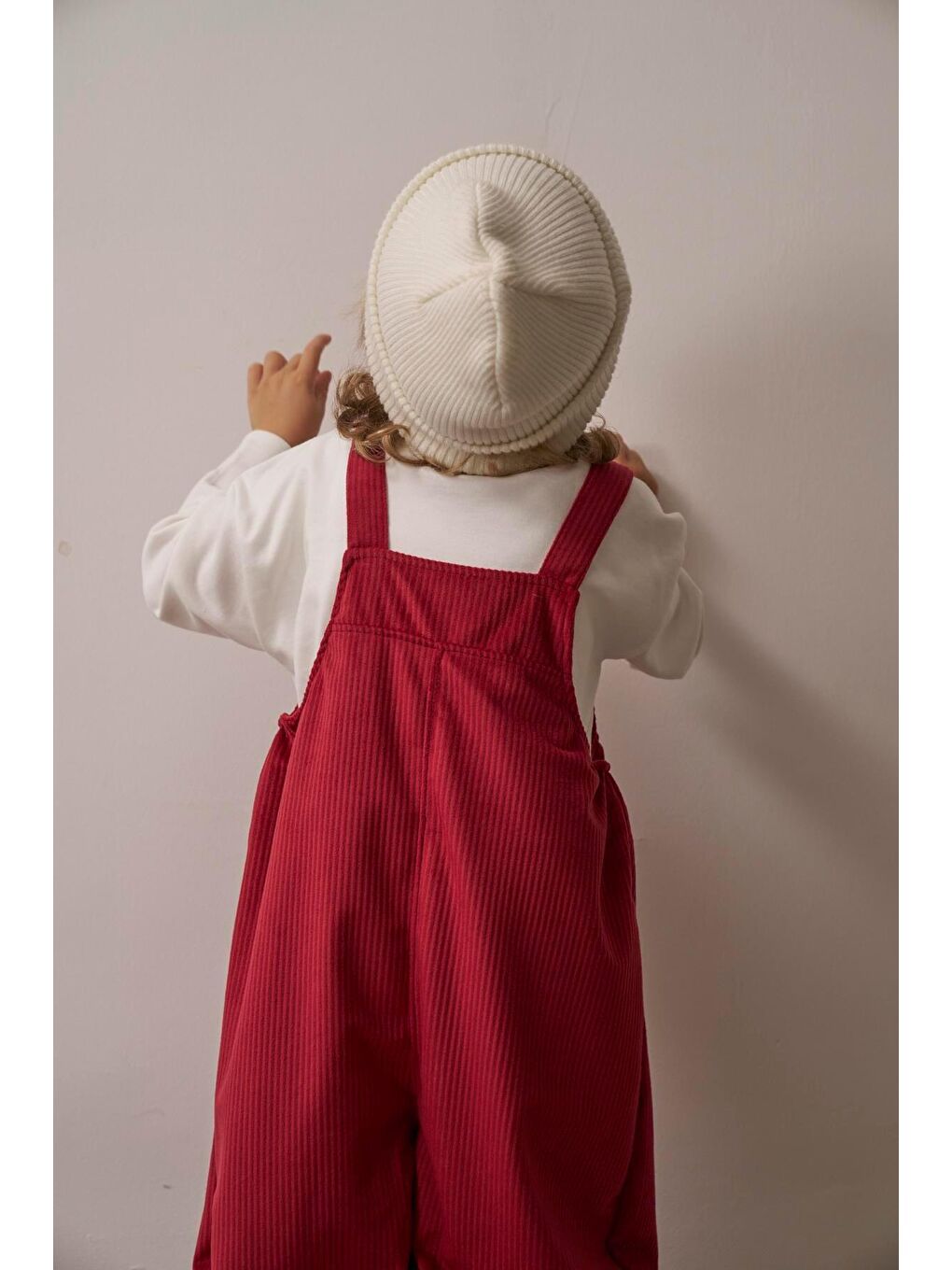 Bordo Childhood Velvet Çocuk Salopet Tulum-7