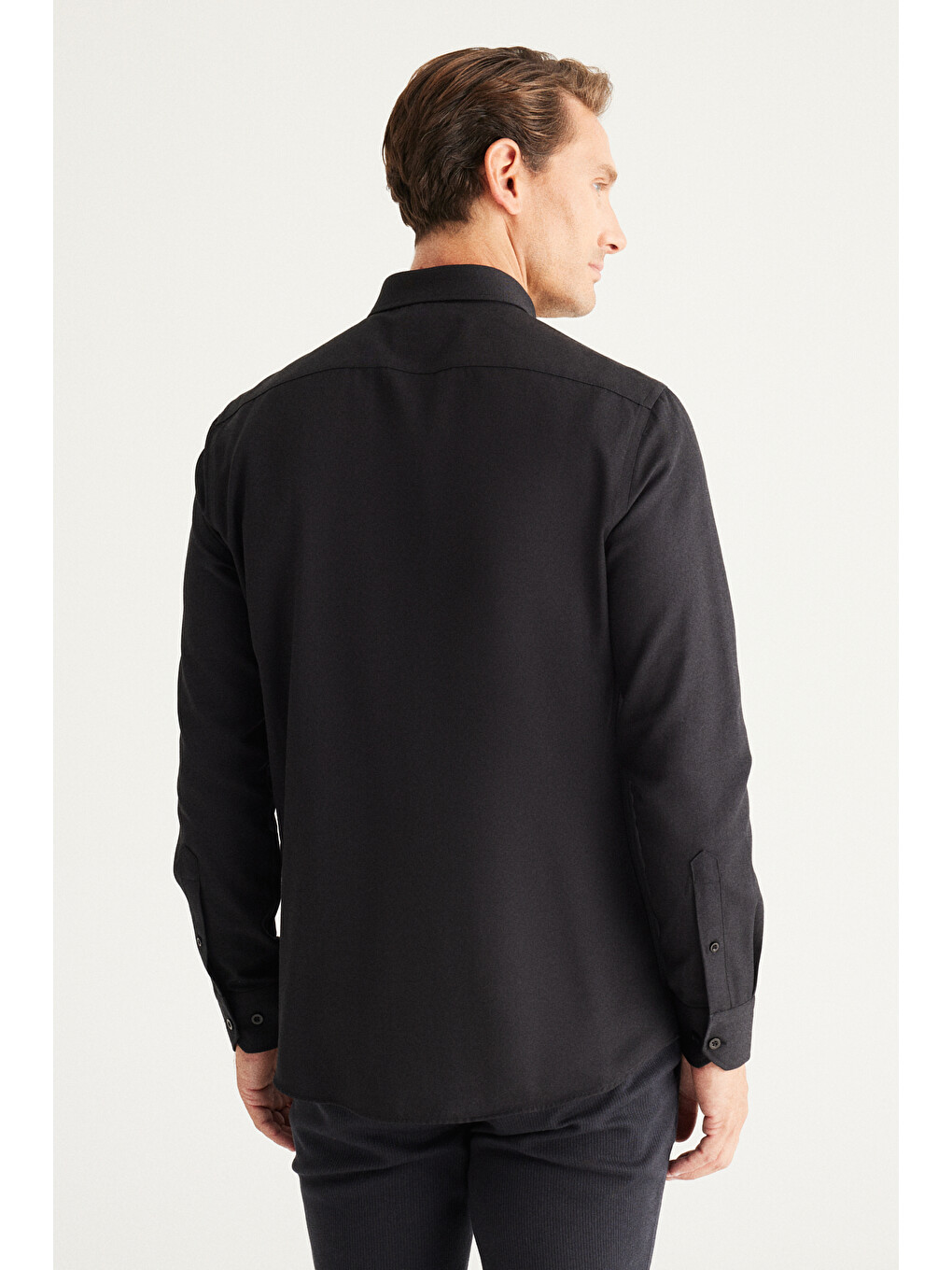 Erkek Siyah 2'li Pamuklu Kolay Ütülenebilir Slim Fit Dar Kesim Oxford Gömlek Paketi-7