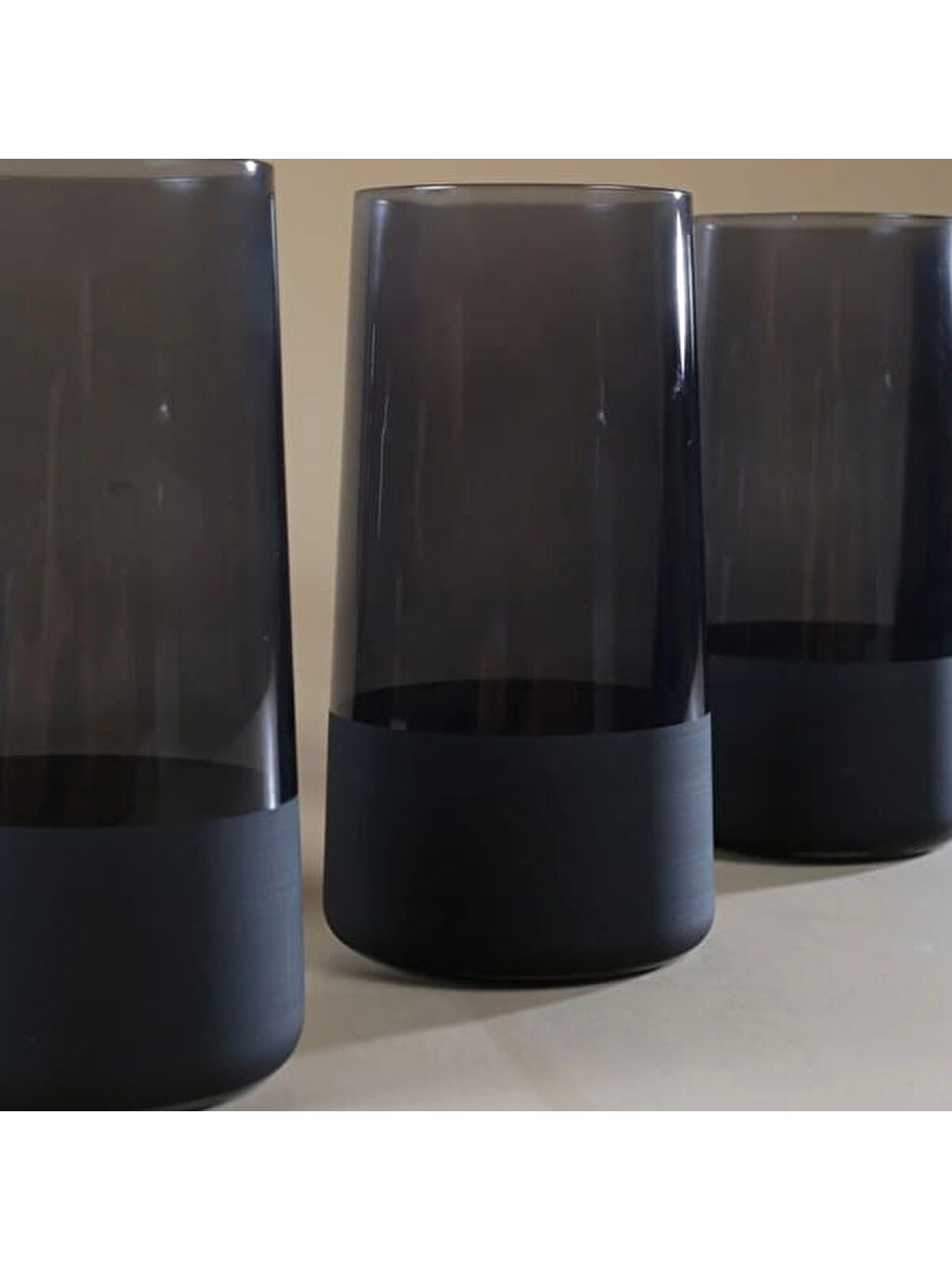 Matte 4'lü Meşrubat Bardağı Seti - Siyah - 520 Ml-1