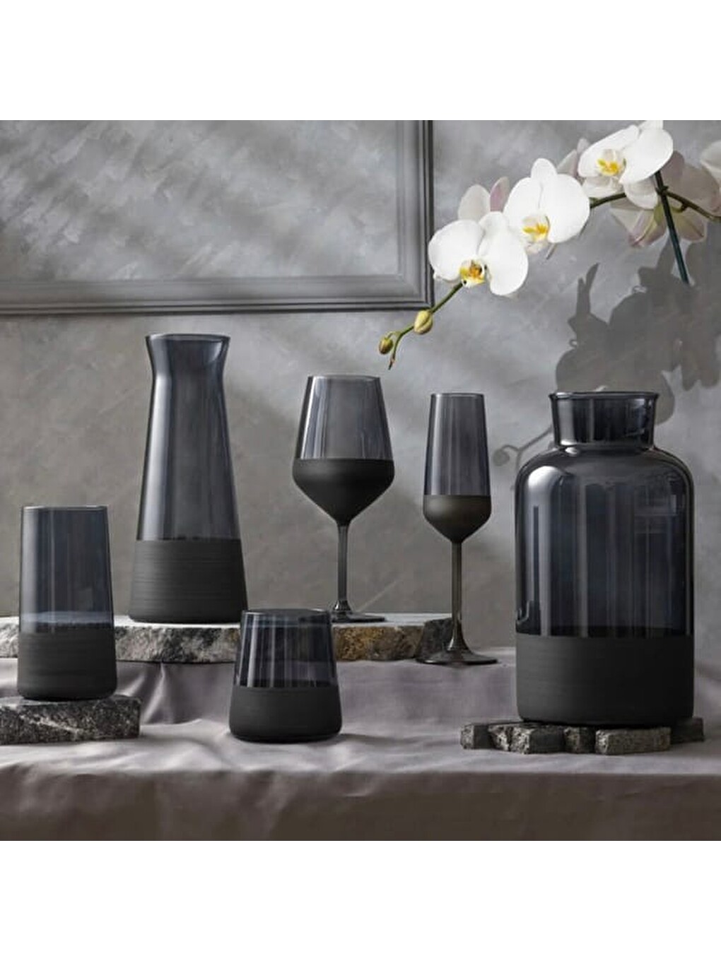 Matte 4'lü Su Bardağı Seti - Siyah - 420 Ml-3